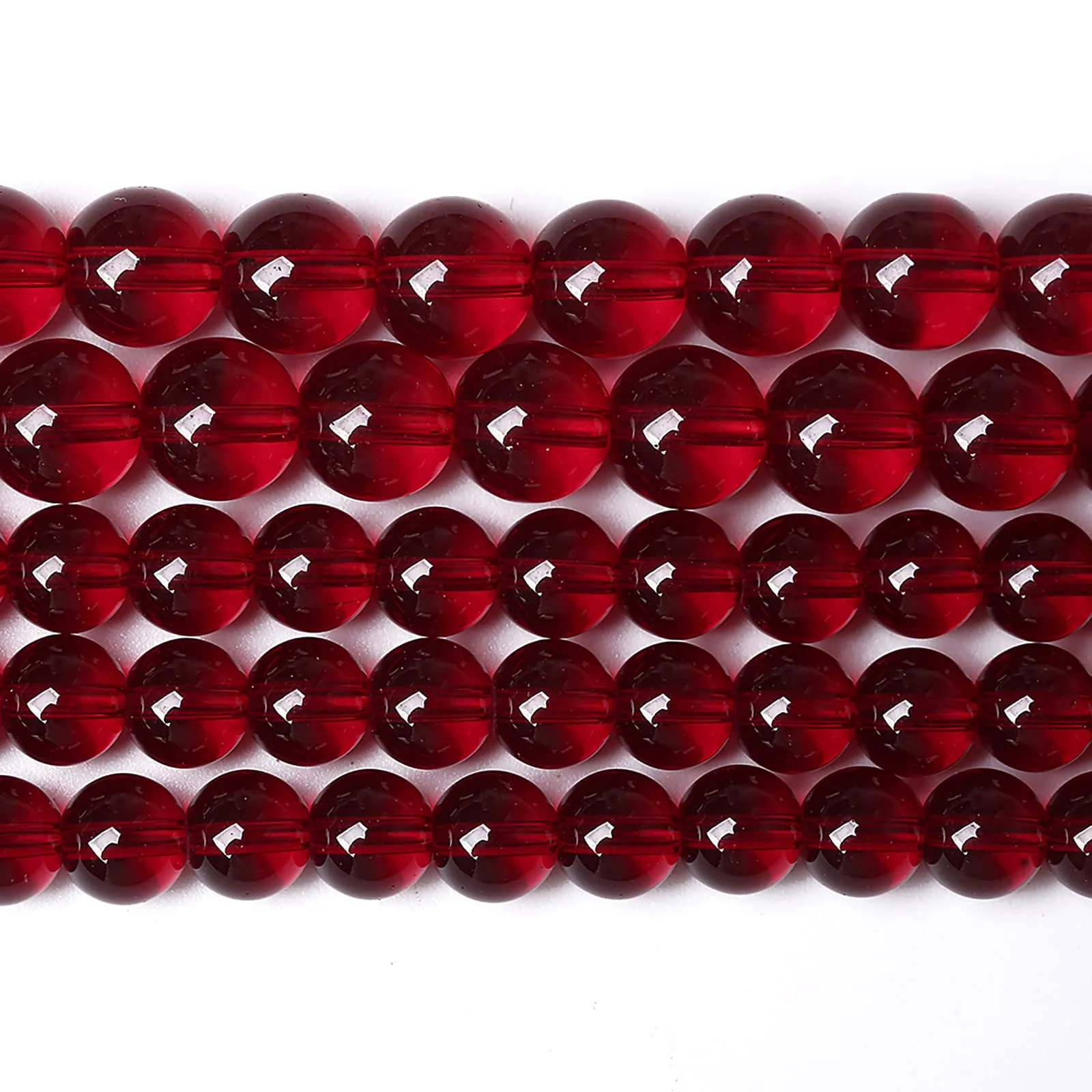 jiejinyu Perline distanziali in vetro rosso granato, 10 mm, 36 pezzi - immagine 1