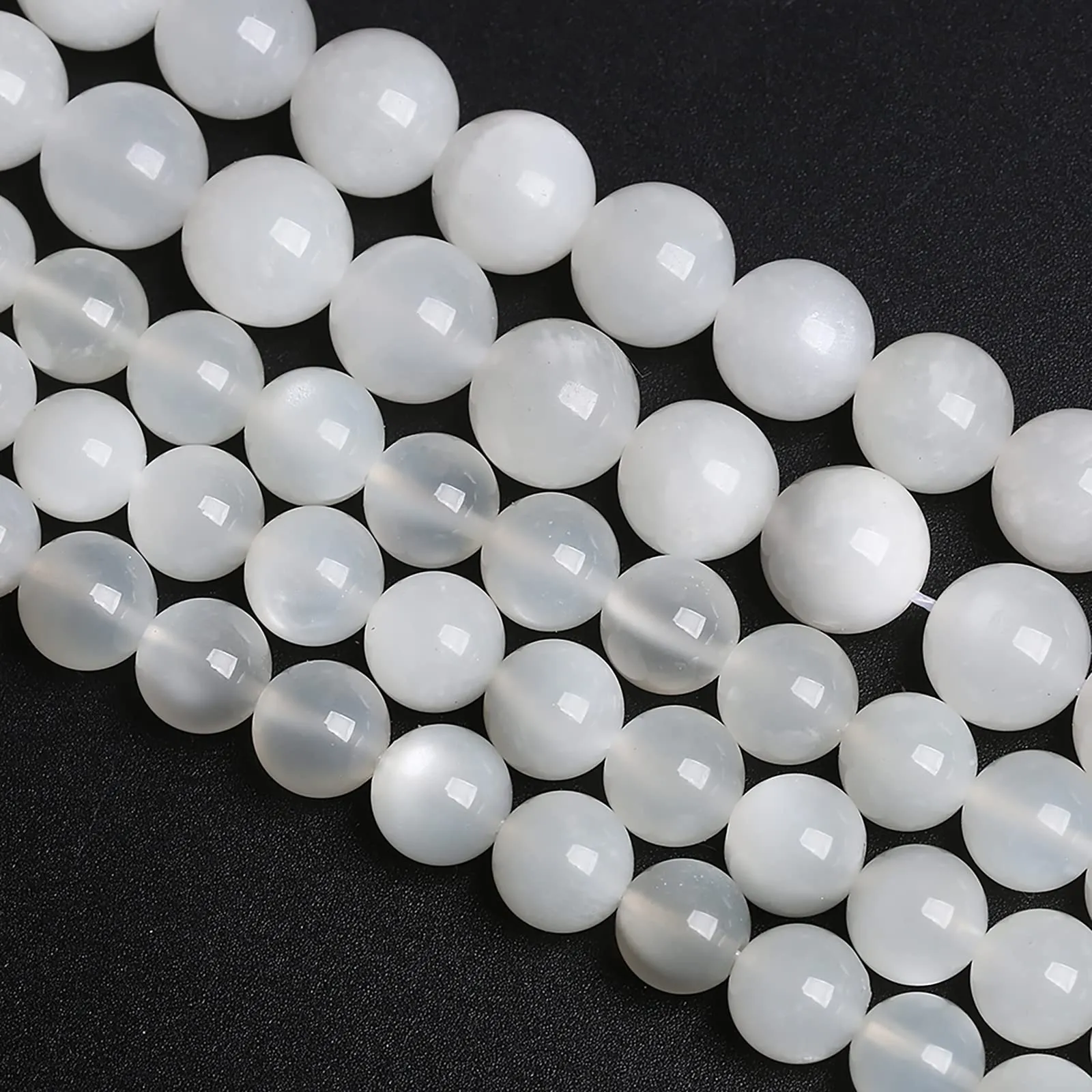 jiejinyu Perline in Pietra di Luna Bianca Naturale 10mm, 36 Pezzi, 38 cm - immagine 2
