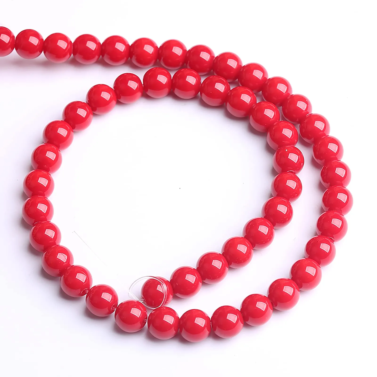 jiejinyu Perline in vetro rosso, 12 mm, 38,1 cm, CMB3-12 - immagine 4