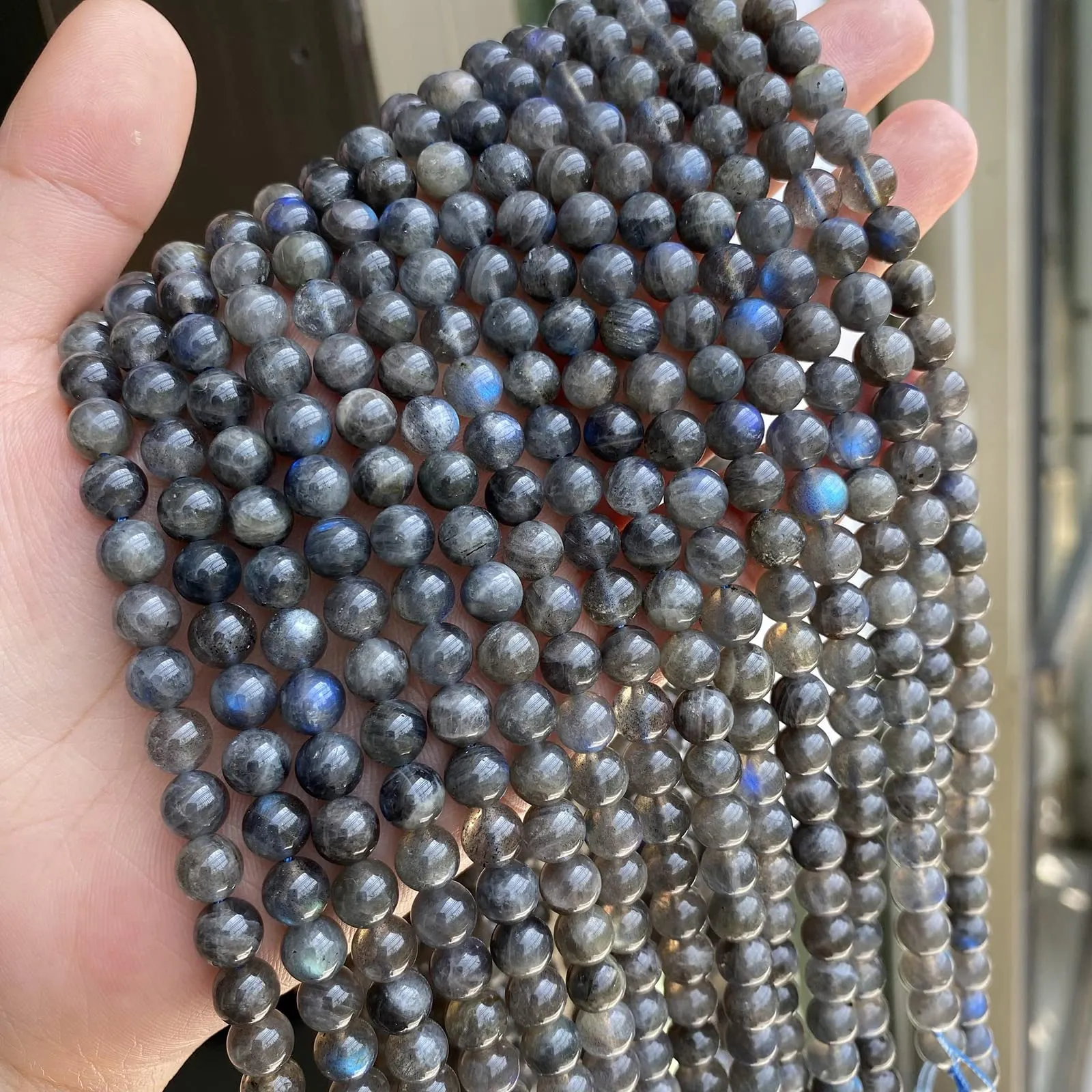 jiejinyu Perline in Labradorite Naturale 6mm, 60 pz, Grado A - immagine 5
