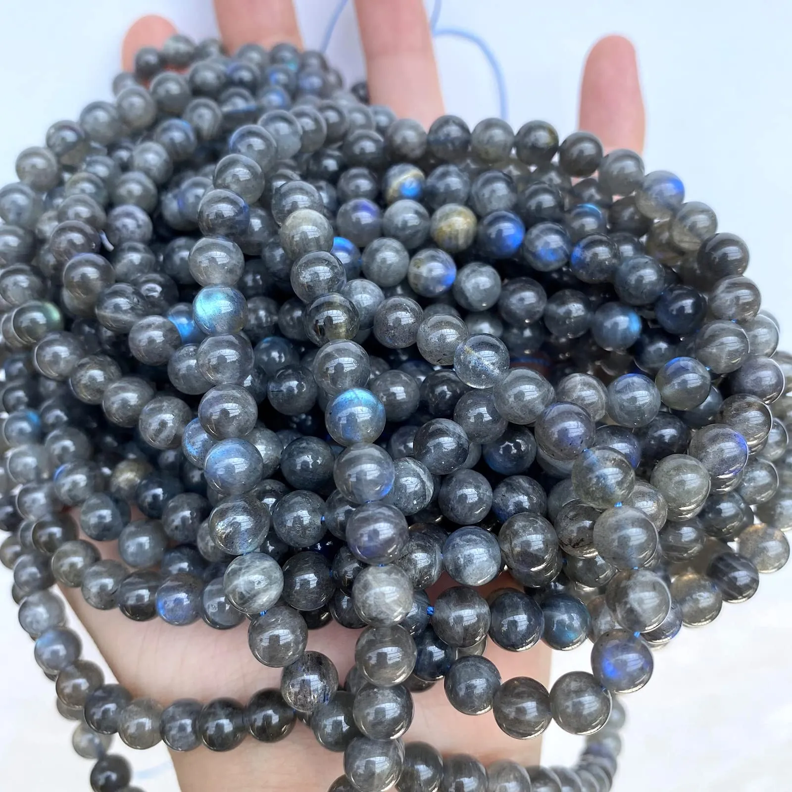 jiejinyu Perline in Labradorite Naturale 6mm, 60 pz, Grado A - immagine 7
