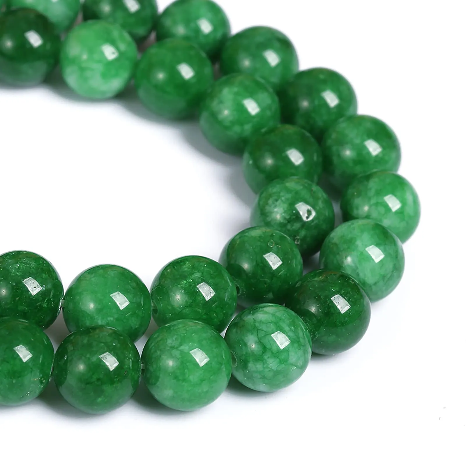 Jiejinyu Perline in Giada Verde Pietra Naturale 6 mm, 60 Pezzi - immagine 2