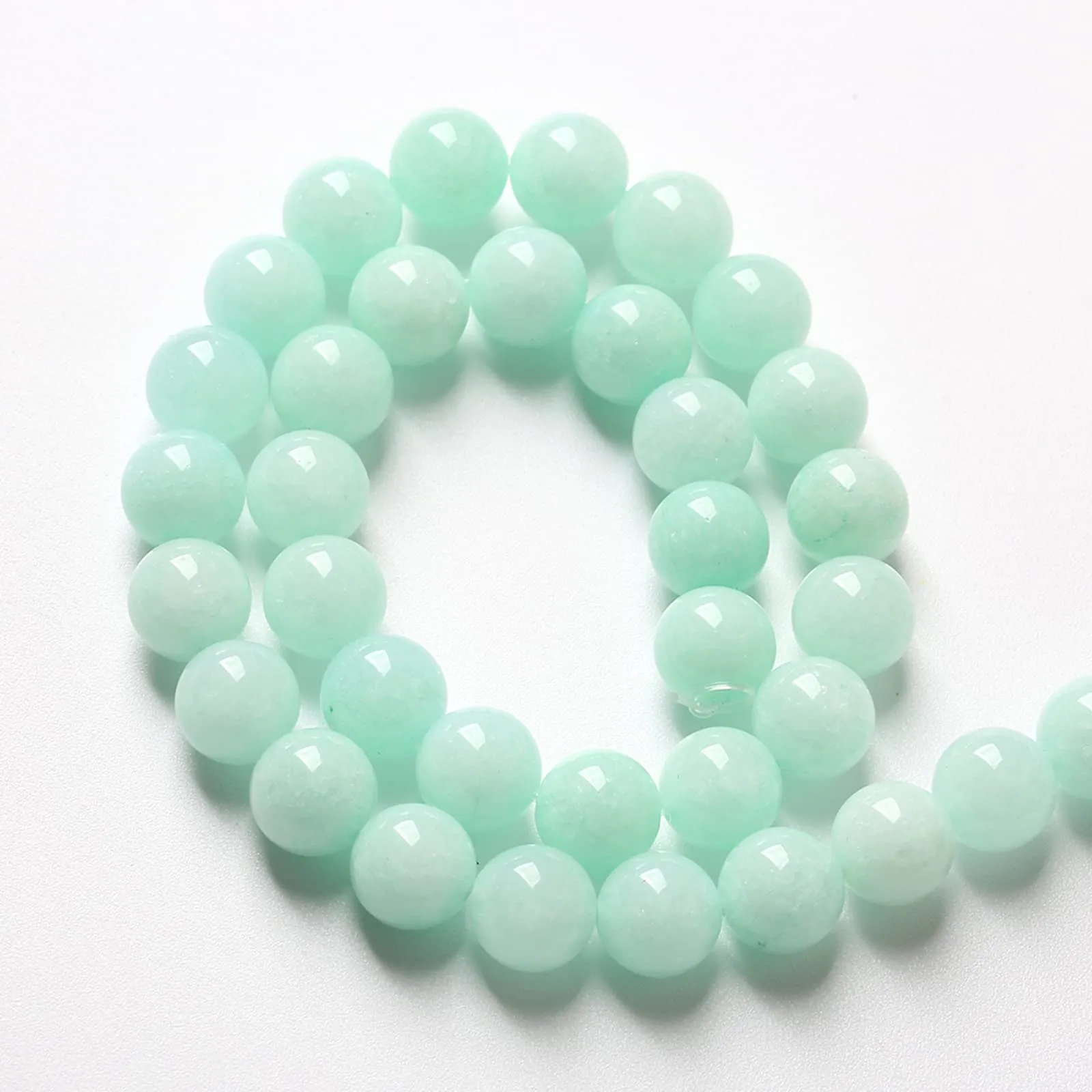 jiejinyu Perline in pietra naturale amazzonite e calcedonio 6mm, 60 pezzi - immagine 3