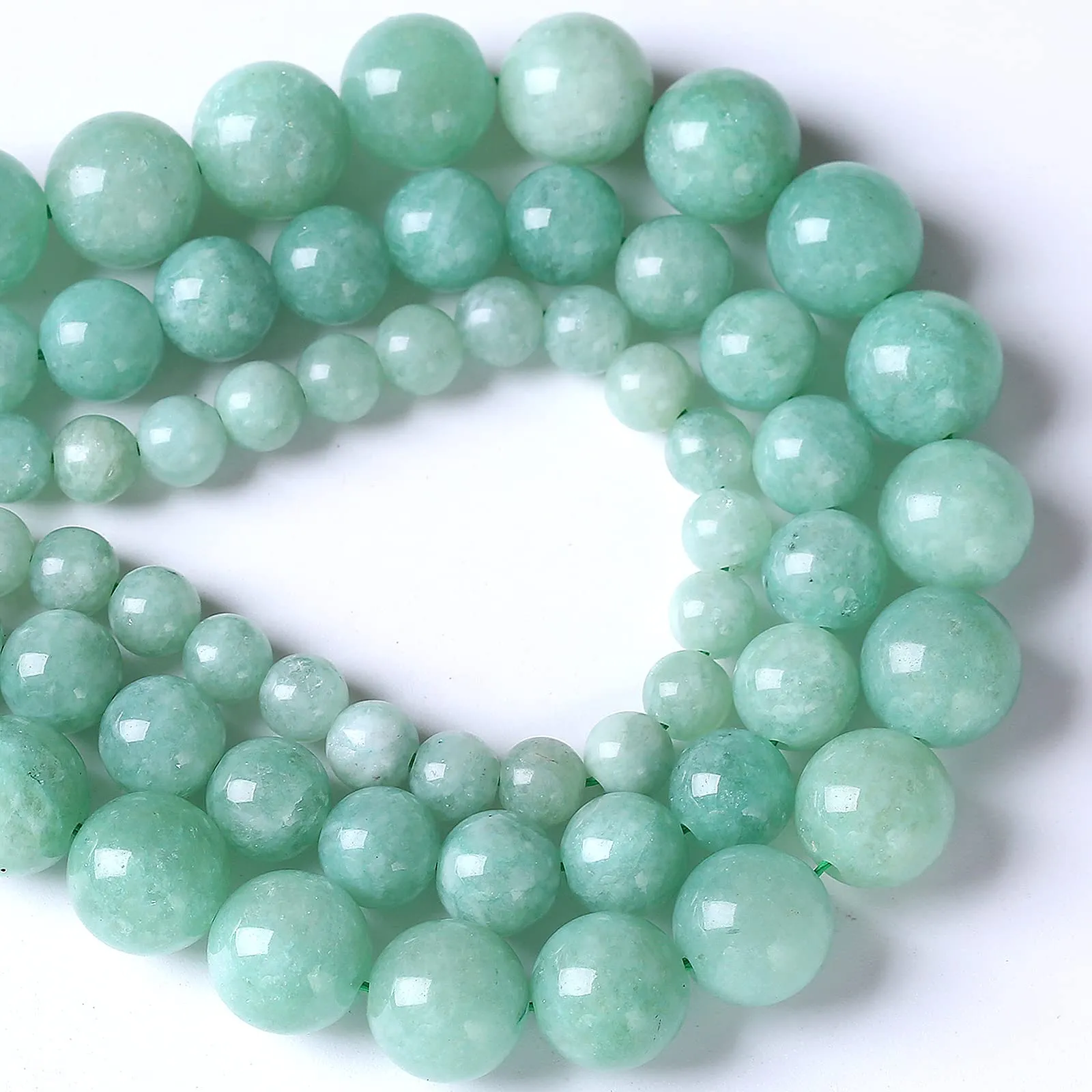 jiejinyu Perline di giada birmana in pietra naturale, 12 mm, 30 pezzi - immagine 3