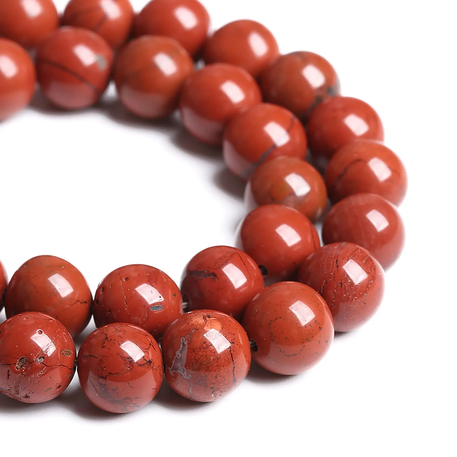 jiejinyu 6mm Perline in Diaspro Rosso Cinese per Gioielli, 60 Pezzi - immagine 2
