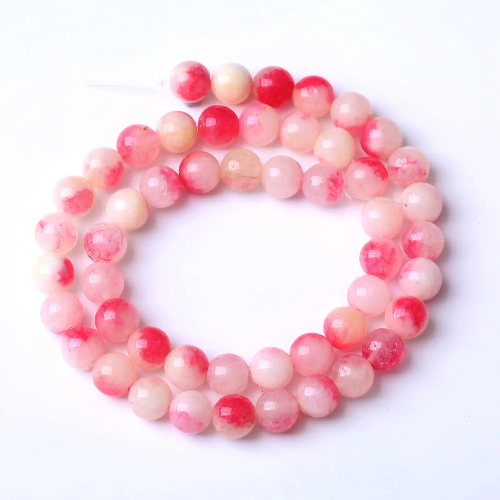 Jiejinyu Perline in Tormalina Rosa 12 mm, 32 Pezzi, 38,1 cm - immagine 1
