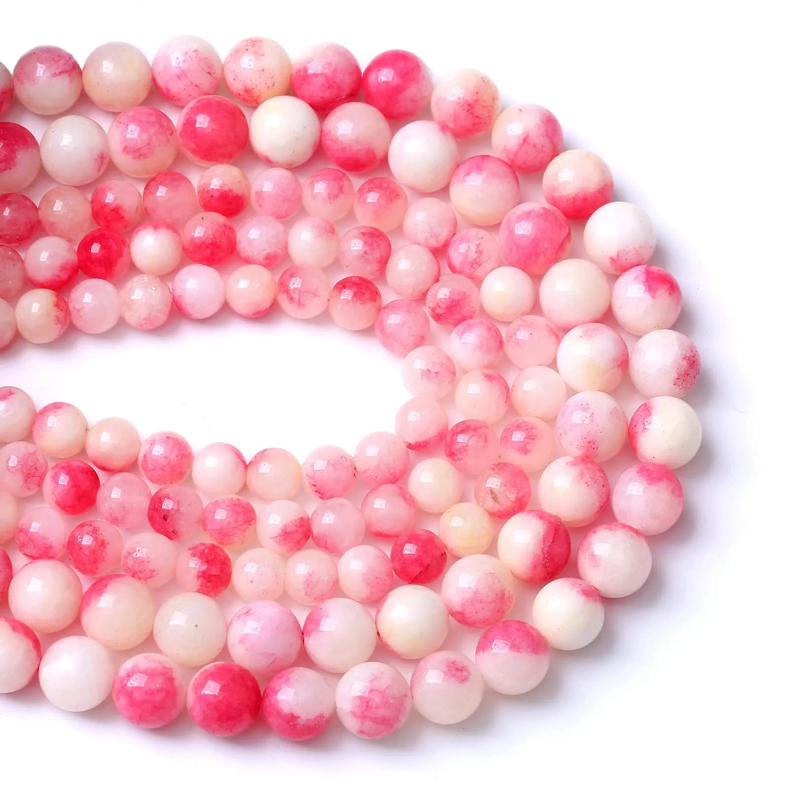 Jiejinyu Perline di Tormalina Rosa e Giada 6mm, 61 Pezzi, 38 cm - immagine 3