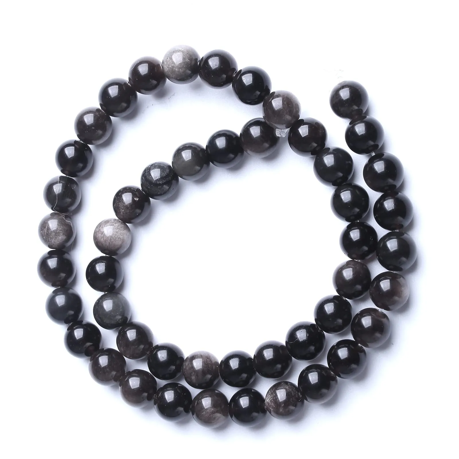 jiejinyu Perline in Ossidiana Pietra Naturale, 8 mm, 46 Pezzi - immagine 5