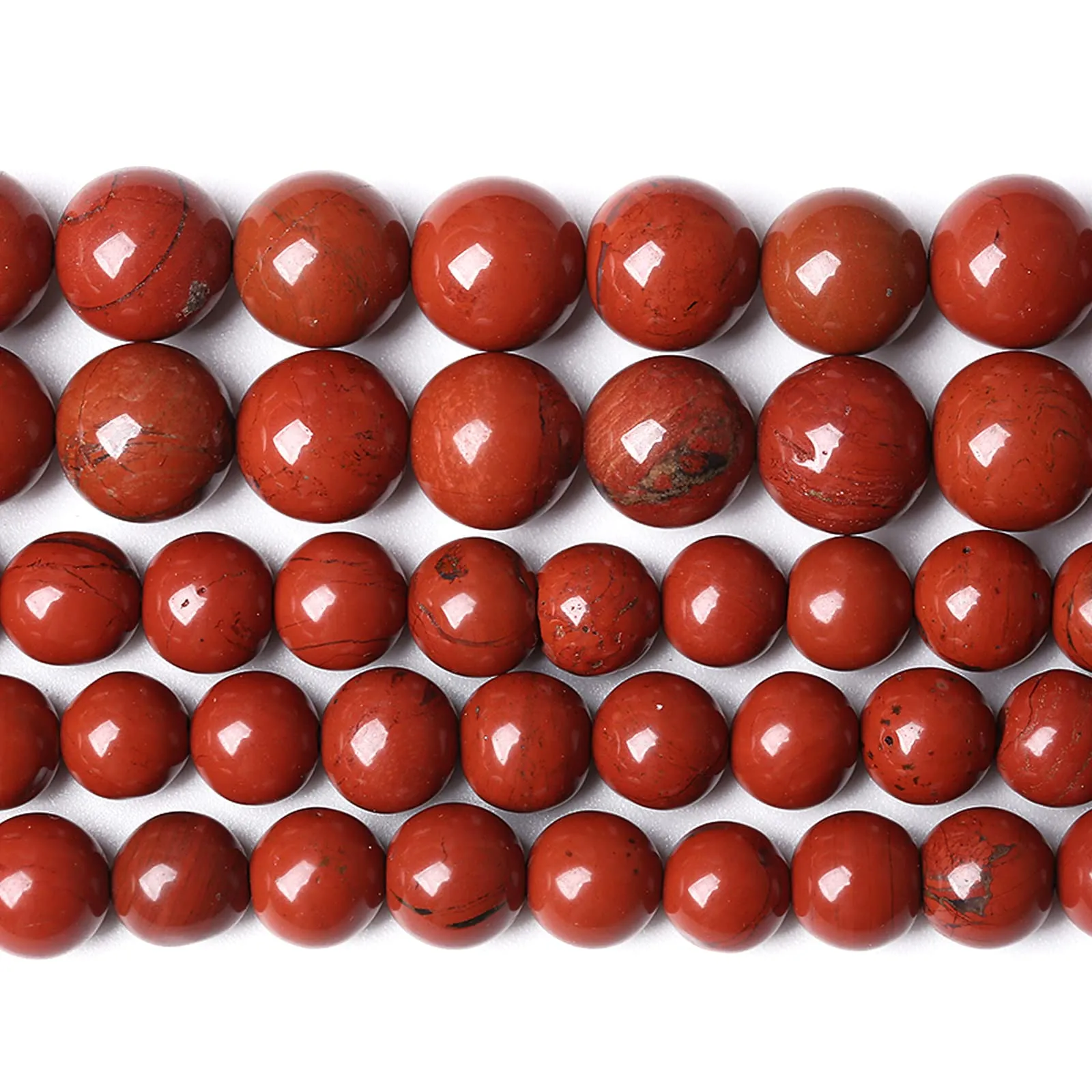 Jiejinyu 12mm Diaspro Rosso Cinese Perline in Pietra Naturale, 30 Pezzi - immagine 5