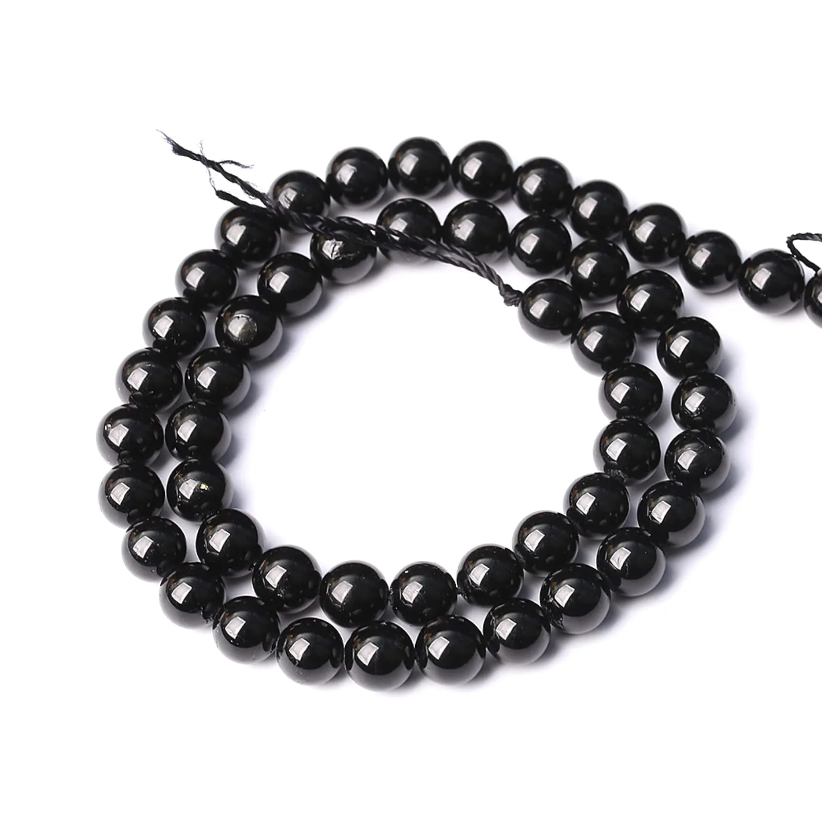 Jiejinyu 4mm Tormalina Nera Naturale Grado A, 88 Perline per Gioielli Fai da Te - immagine 5