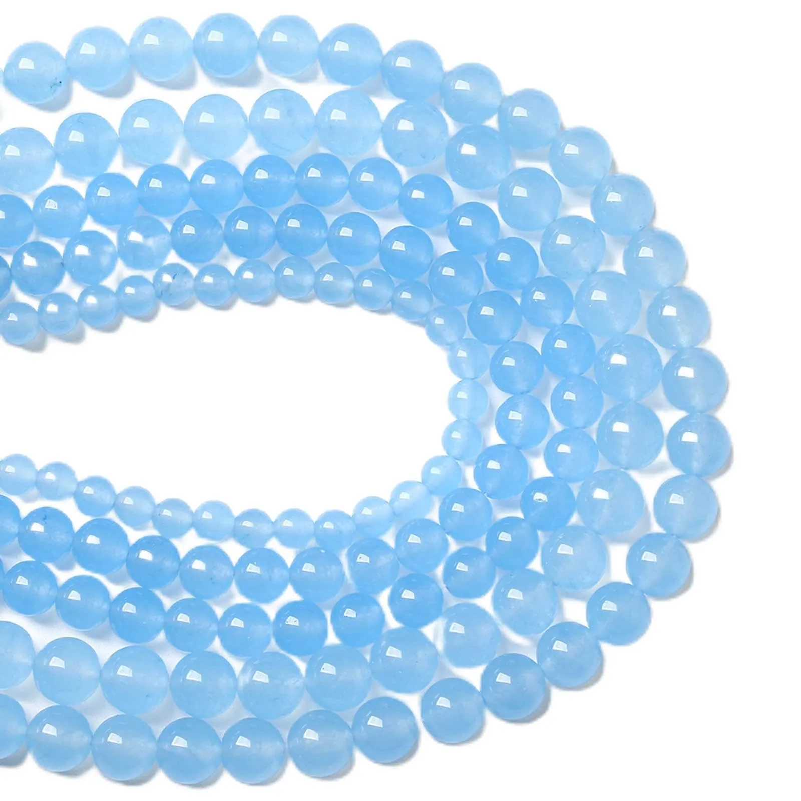 Jiejinyu Perline in Calcedonio Blu Acquamarina 12mm, 32 Pezzi - immagine 1