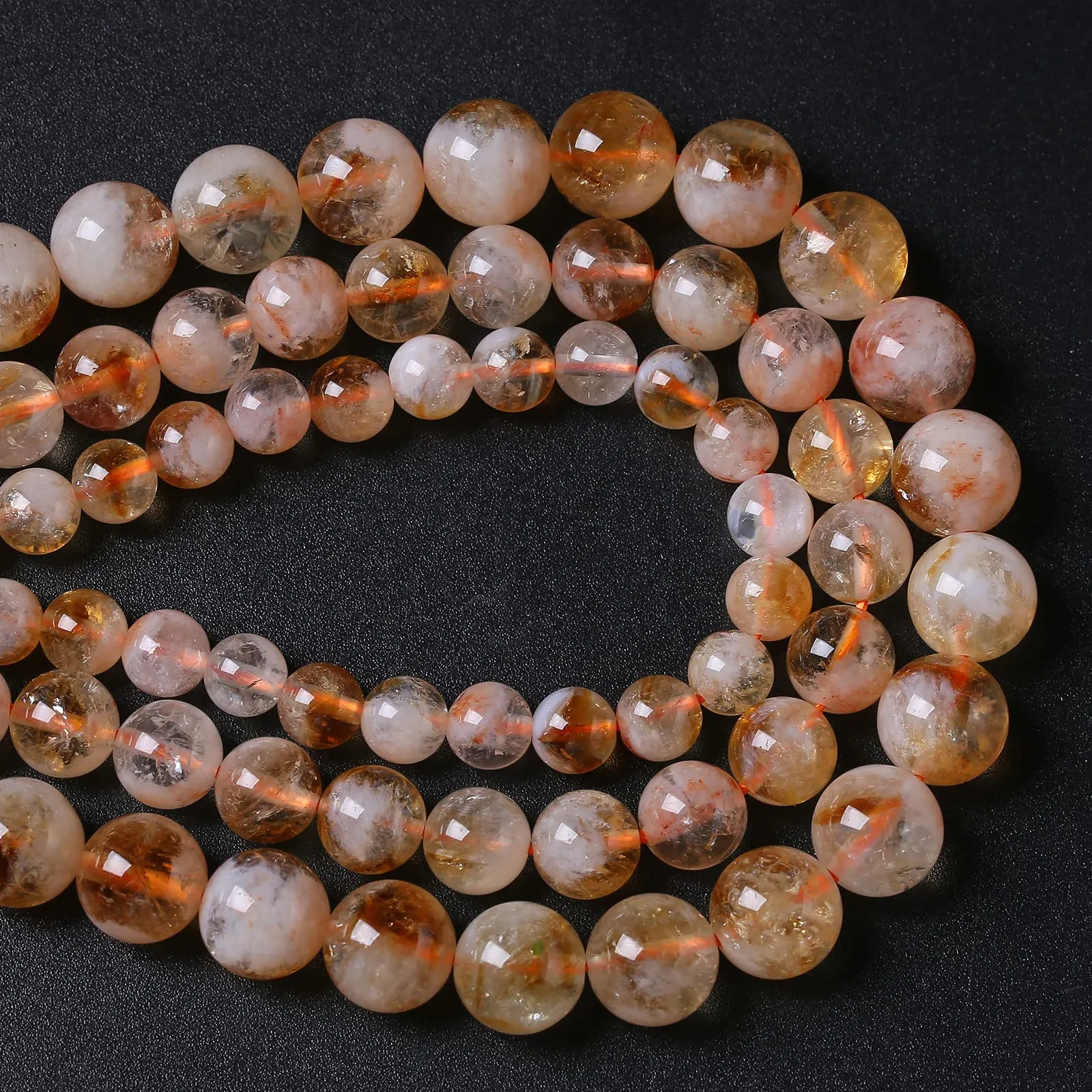 jiejinyu Perline in citrino di quarzo grado A, 12 mm, 32 pezzi, filo da 38 cm - immagine 4