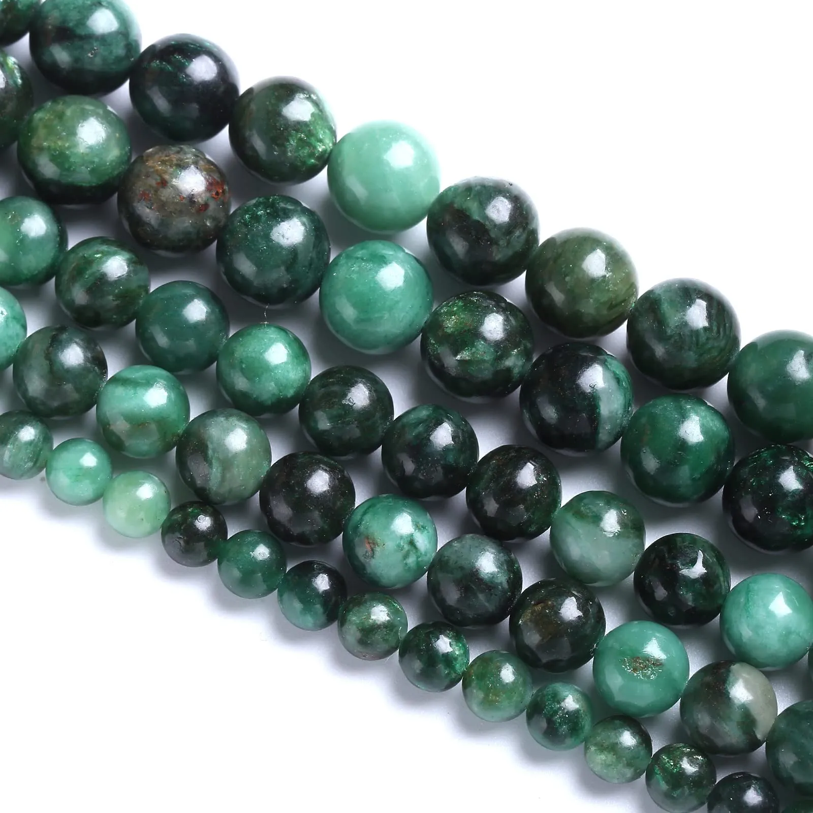 Jiejinyu 45 Perline in Smeraldo Naturale 8 mm per Gioielli e Braccialetti Fai da Te - immagine 5