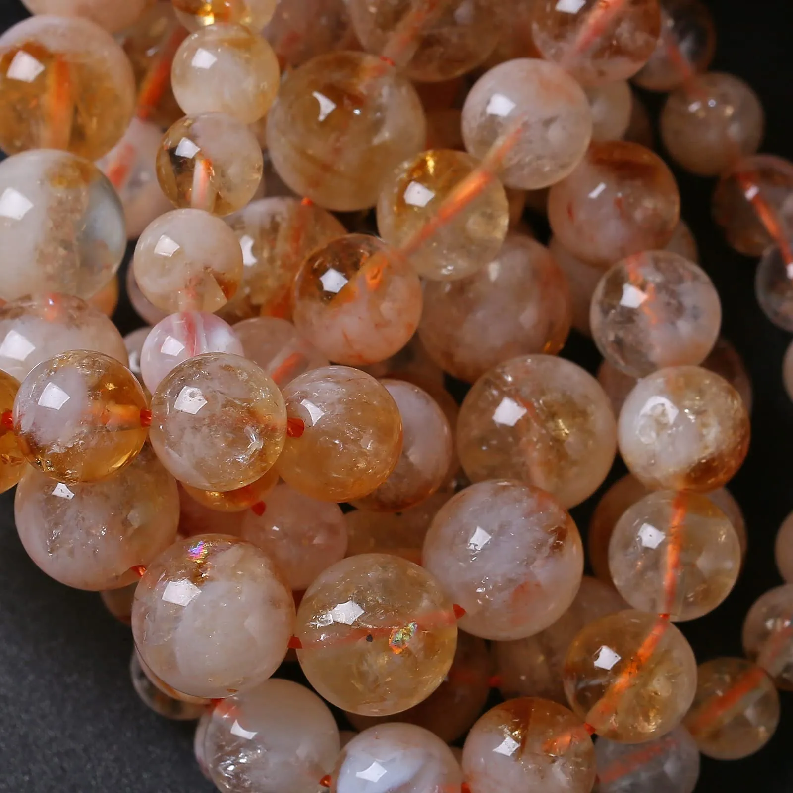 jiejinyu Perle di citrino naturale grado A, 10 mm, 38 pezzi, 38,1 cm - immagine 2