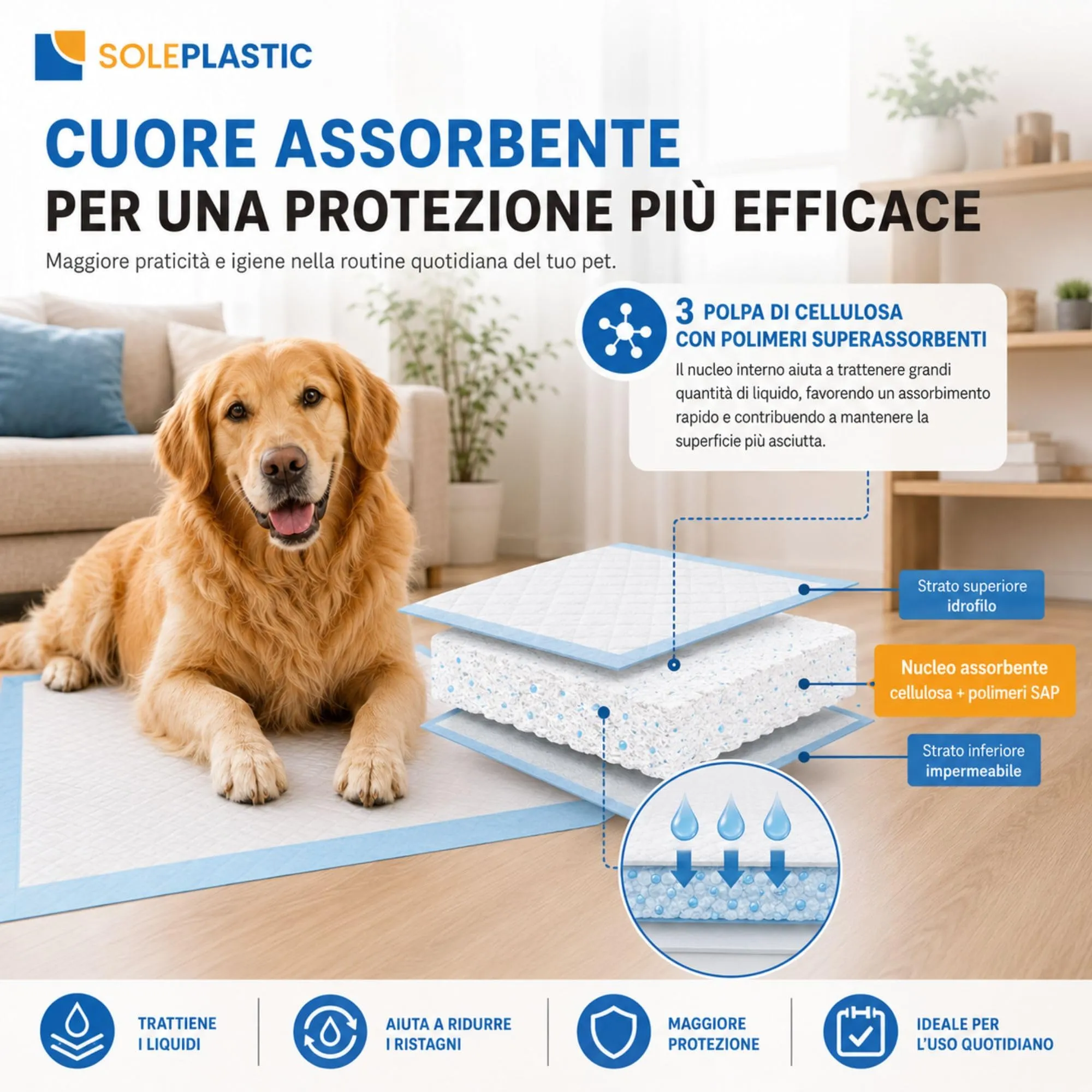 Soleplastic Traversine Cani 60x90, 5 Strati, Set 120 Pezzi - immagine 4