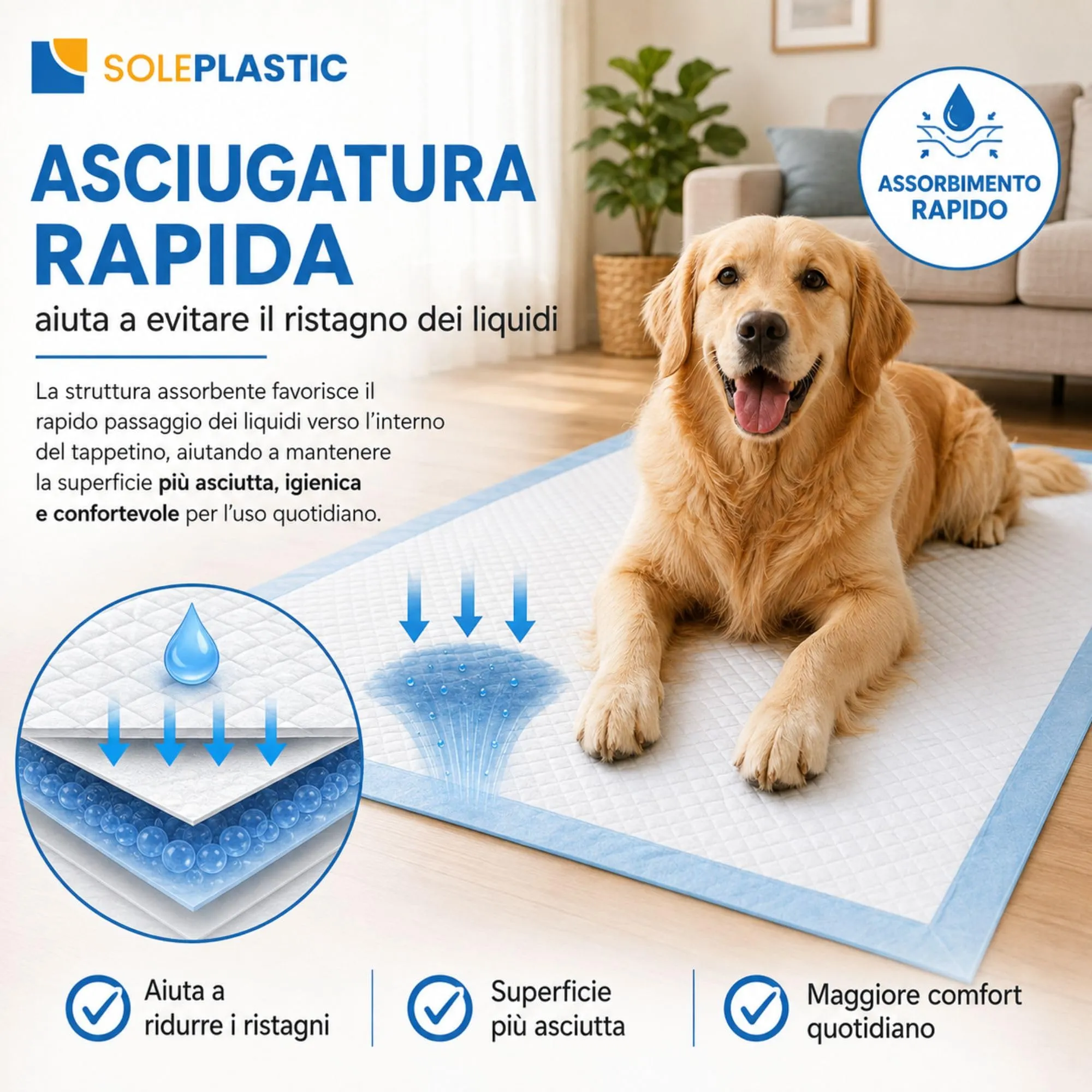 Soleplastic Traversine Cani 60x90, 5 Strati, Set 120 Pezzi - immagine 7