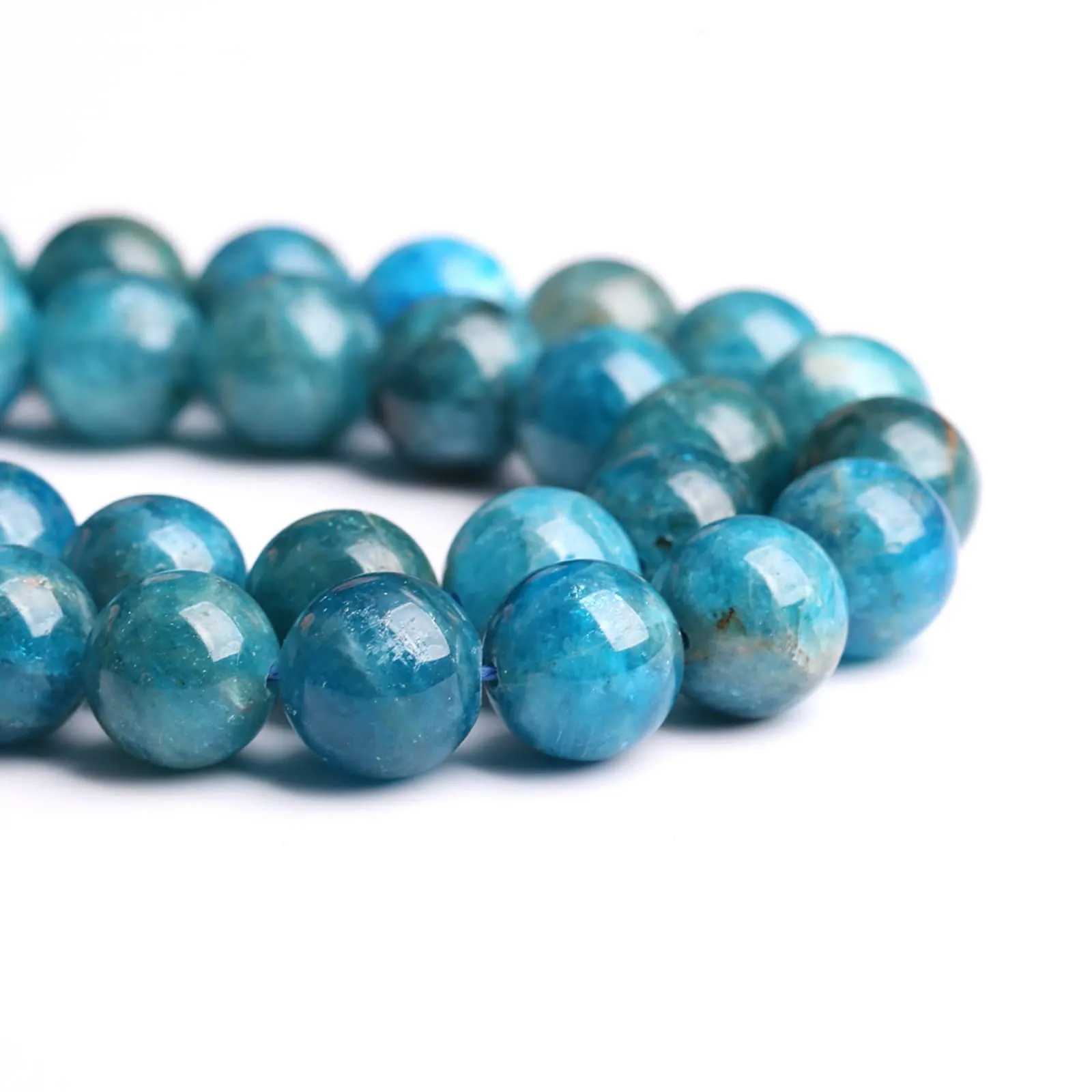 jiejinyu Perline in apatite blu grado A, 8 mm, 46 pezzi - immagine 2