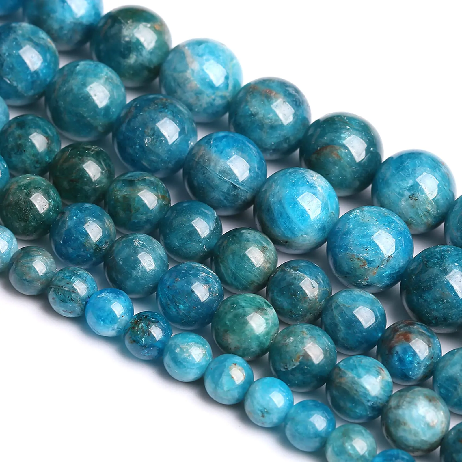 jiejinyu Perline in apatite blu grado A, 8 mm, 46 pezzi - immagine 3