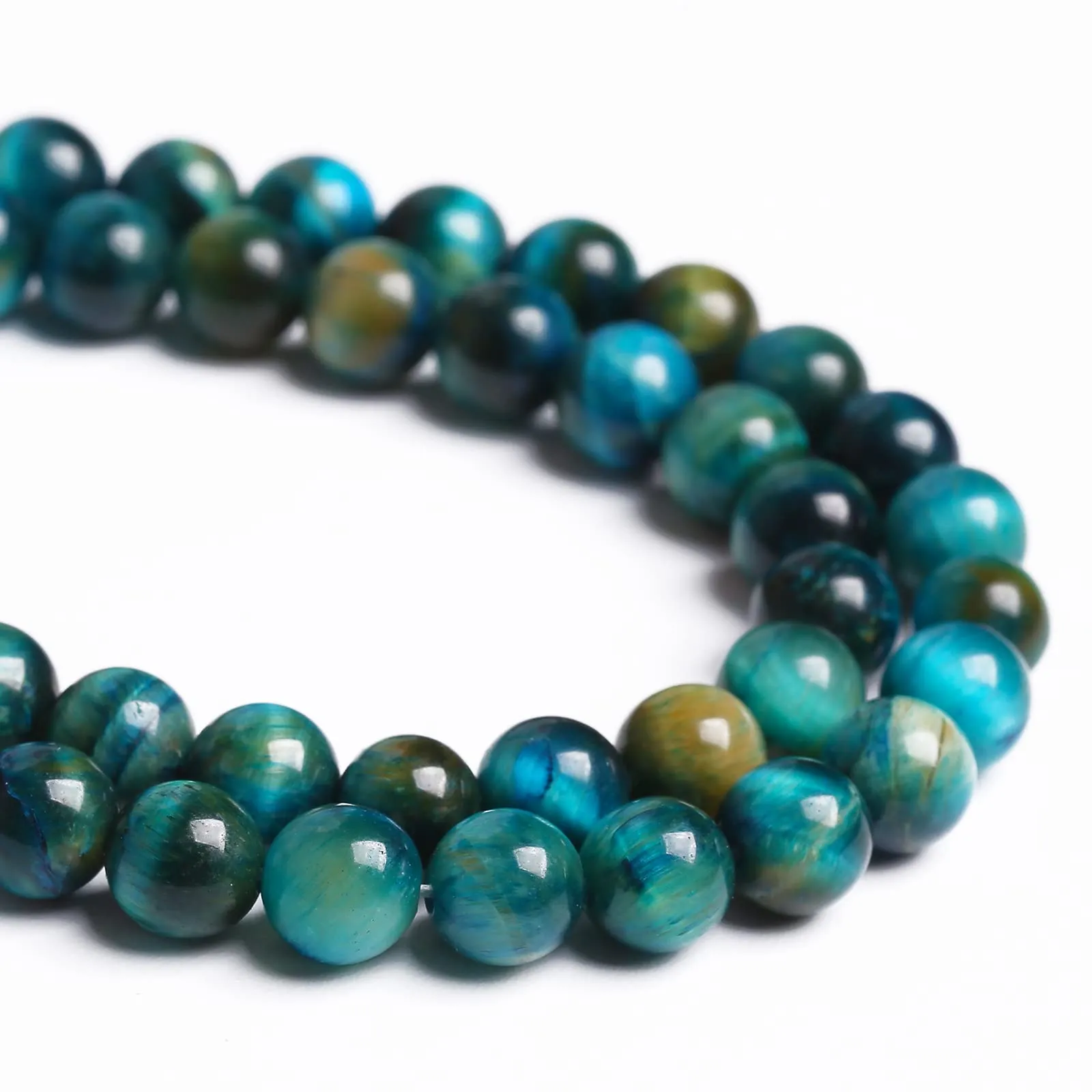 Jiejinyu Perline in occhio di tigre blu pavone 4mm, 88 pezzi, pietre naturali sfaccettate per gioielli fai da te - immagine 4