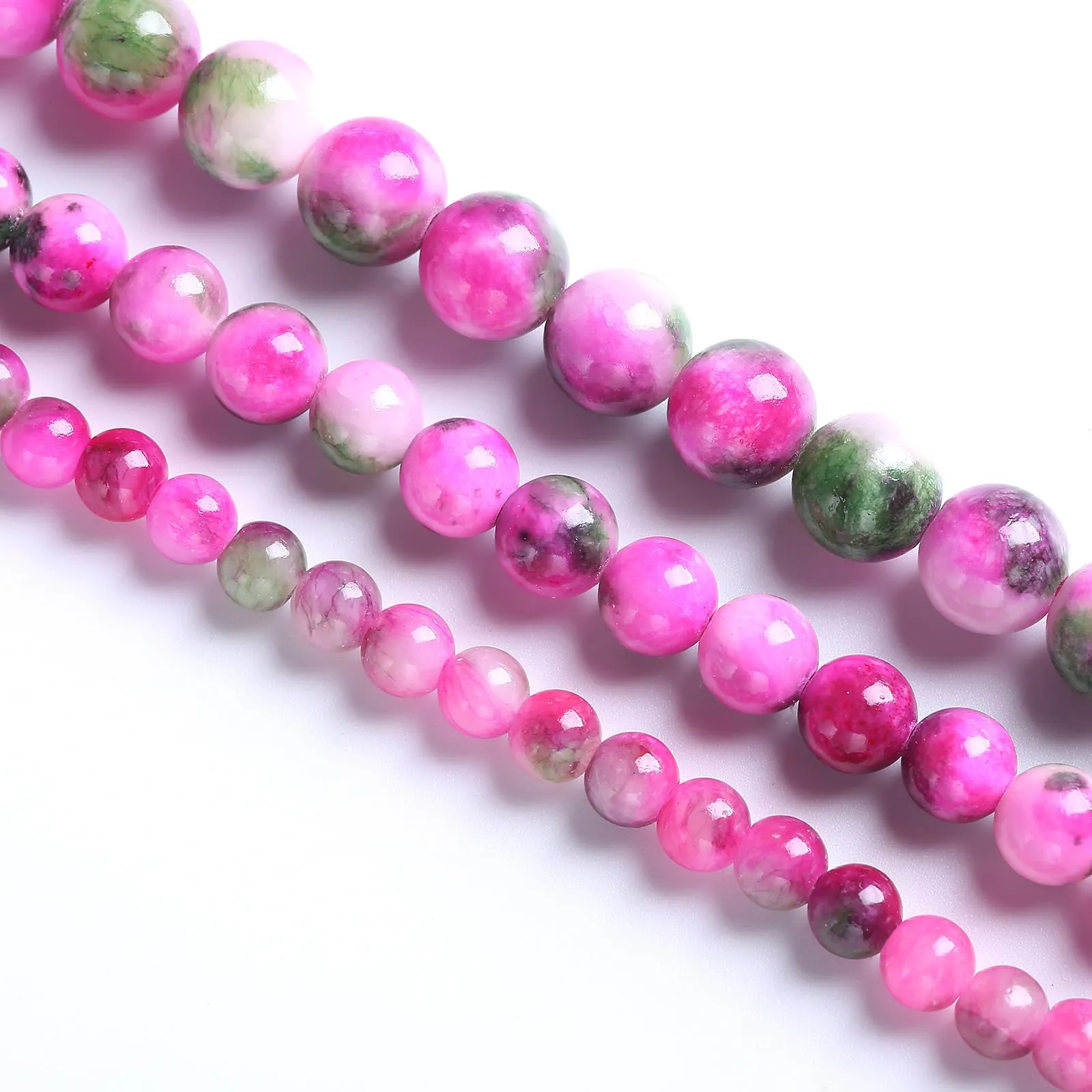 Jiejinyu 86 Perline in Giada Persiana Rosa e Verde, 4 mm - immagine 4