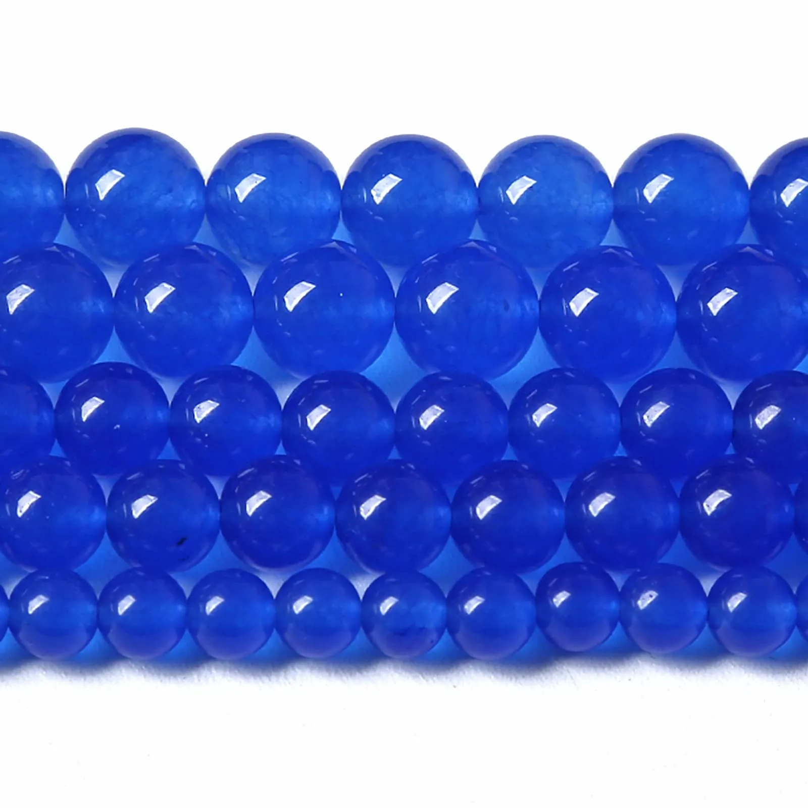 jiejinyu Perline in Calcedonio Blu Intenso, 12mm, 32 Pezzi - immagine 4