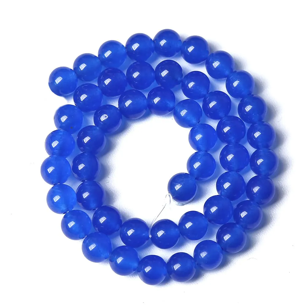 jiejinyu Perline in Calcedonio Blu Scuro, 8 mm, 46 Pezzi - immagine 5