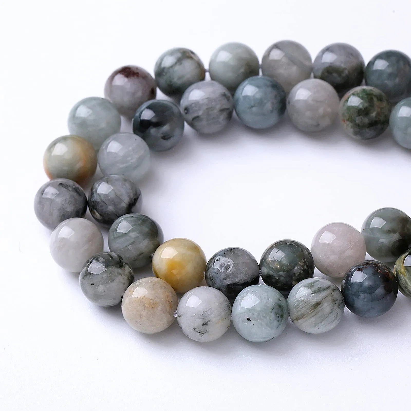 Jiejinyu Perline Rotonde in Pietra Naturale Occhio di Falco, 10 mm, 38 Pezzi - immagine 3