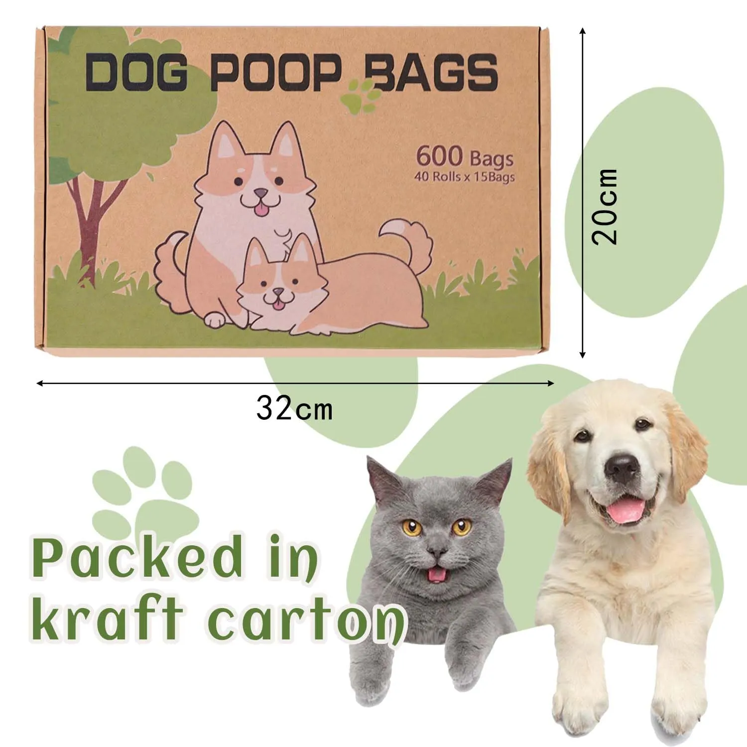 AiTodos Sacchetti Cane Cacca, 31x22 cm, PE, 5 Colori, 600 Pezzi (40 Rotoli x 15) - immagine 8