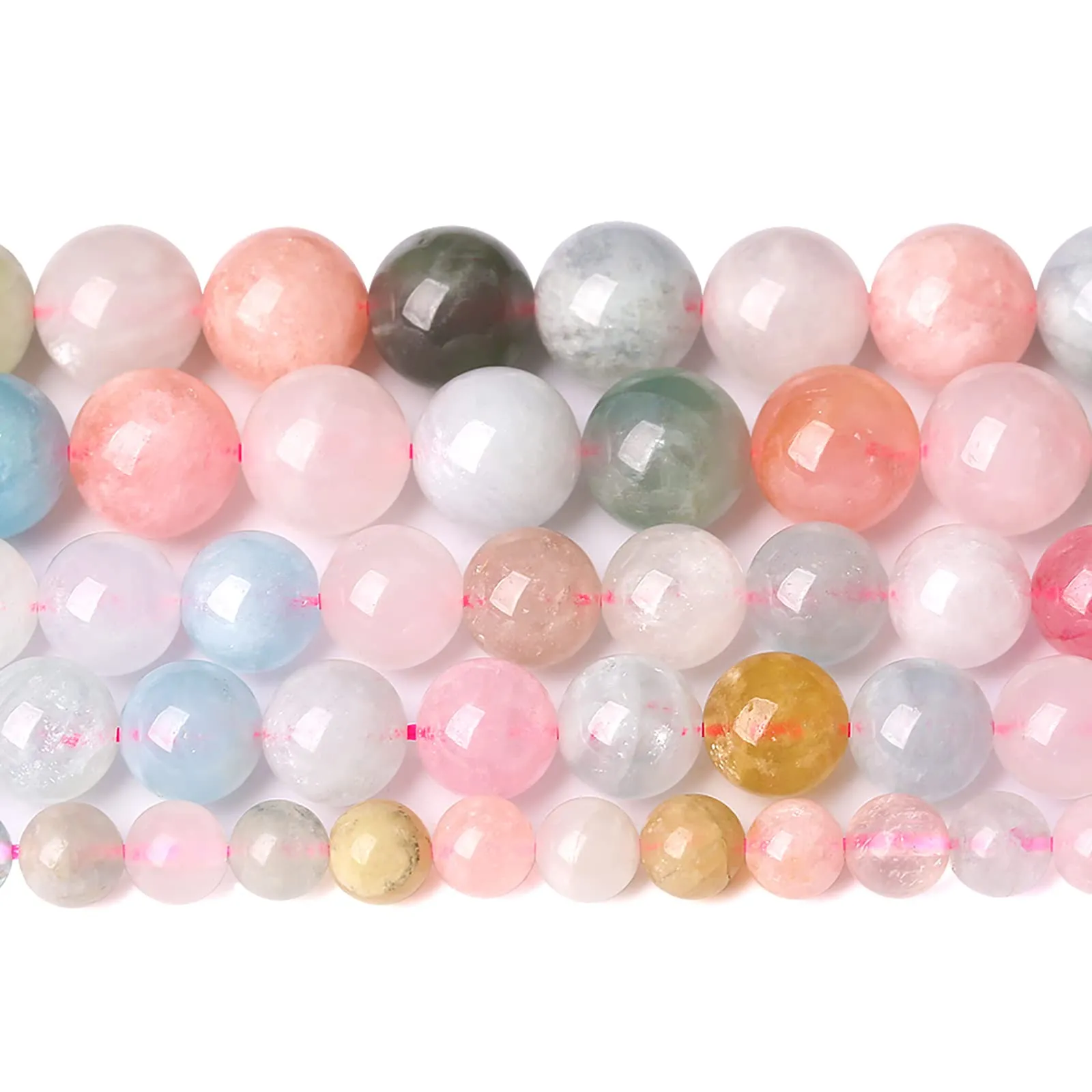 Jiejinyu Perline in Morganite naturale, 8 mm, 46 pezzi - immagine 1
