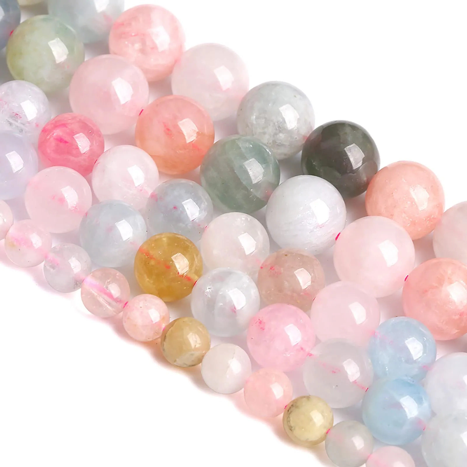 Jiejinyu Perline in Morganite naturale, 8 mm, 46 pezzi - immagine 4
