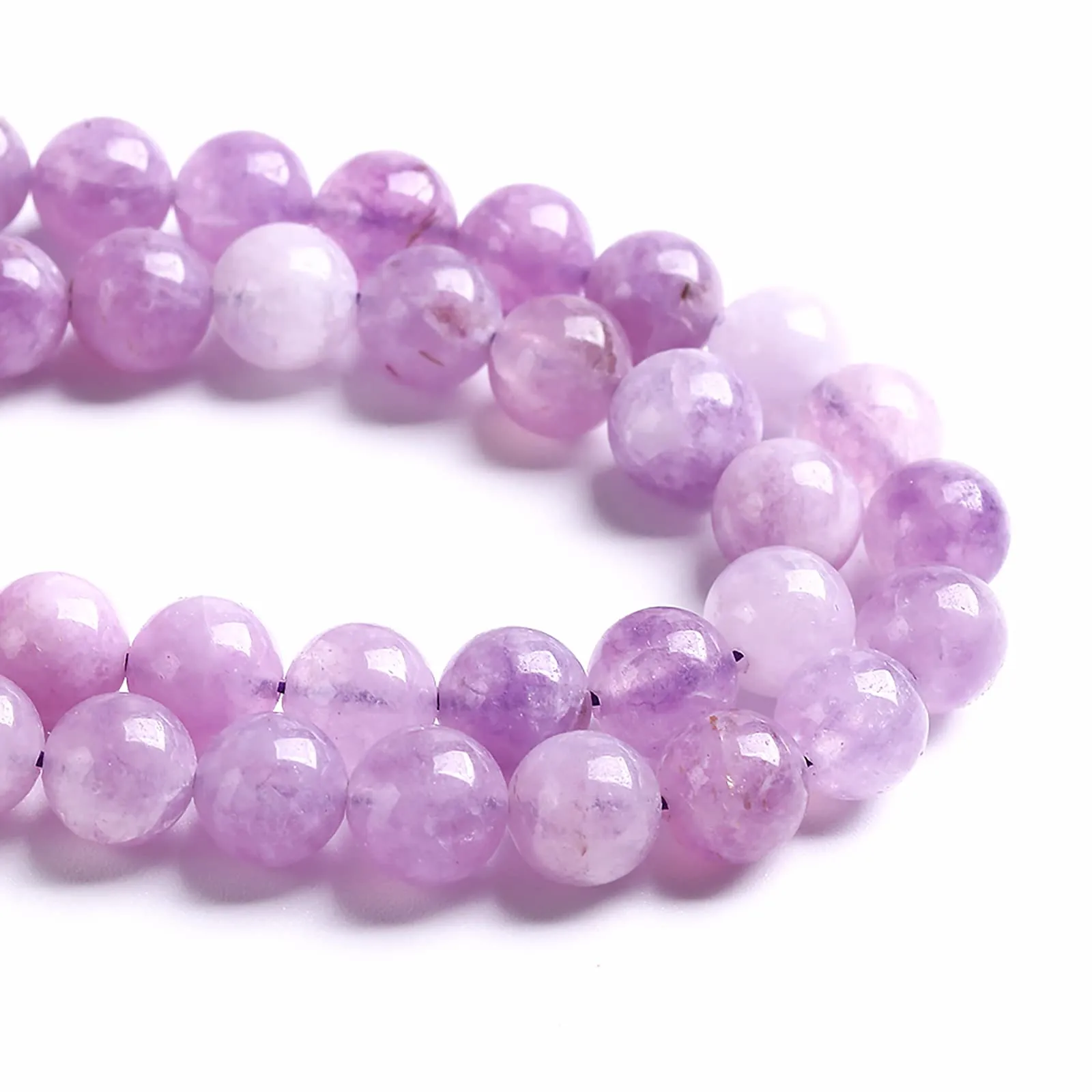 jiejinyu Perline in pietra naturale Ametista Lavanda, 10 mm, 36 pezzi - immagine 3