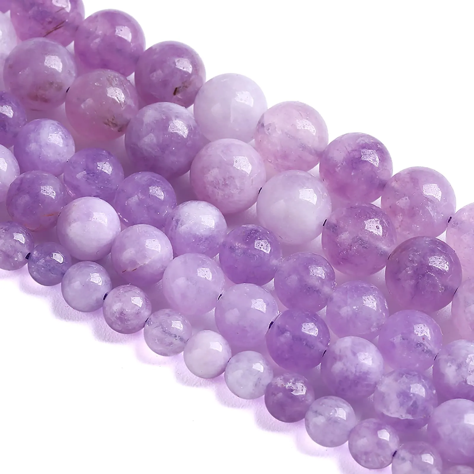 jiejinyu Perline in pietra naturale Ametista Lavanda, 10 mm, 36 pezzi - immagine 5