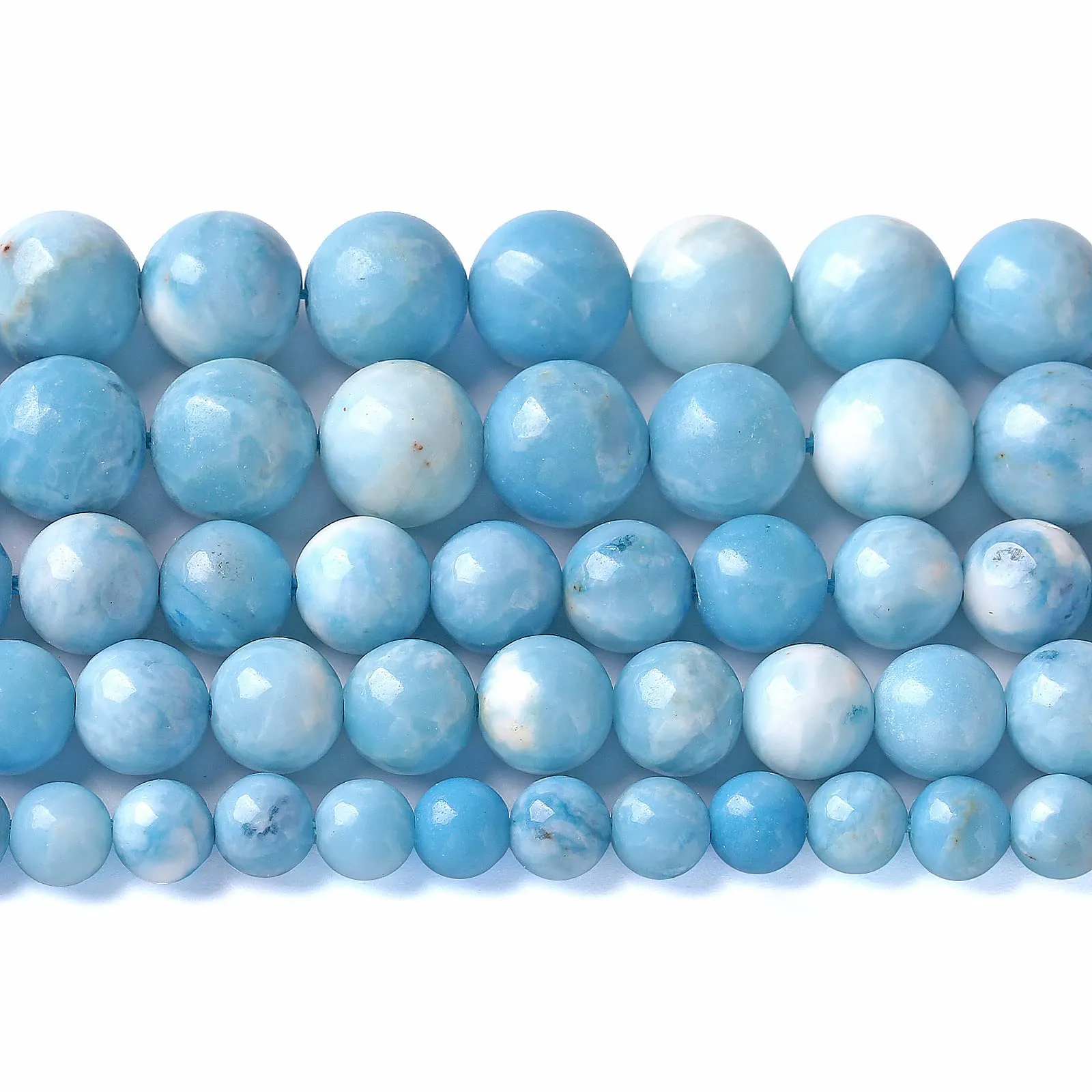 Jiejinyu 45 perline in Larimar blu naturale 8 mm per creazione di gioielli - immagine 1