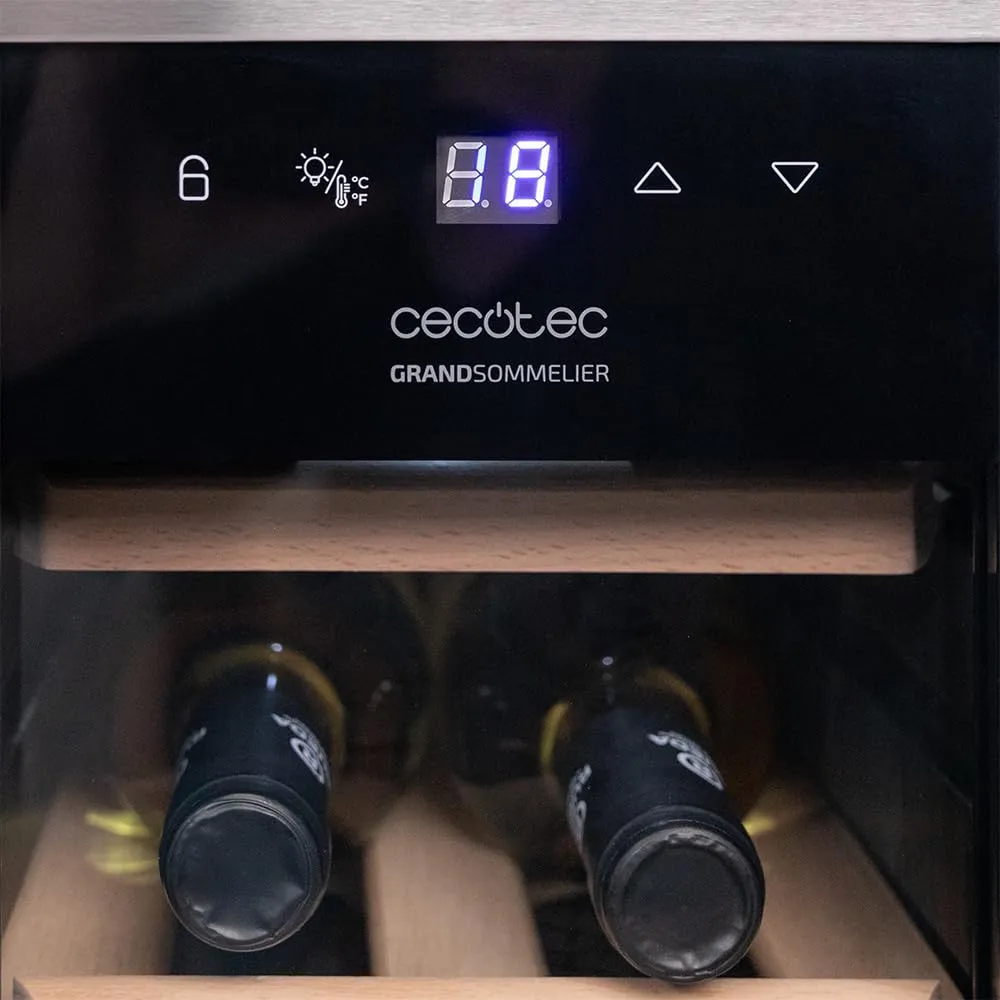 Cecotec Bolero GrandSommelier 1250 CoolWood Compressor Cantinetta Vino 12 Bottiglie - immagine 8