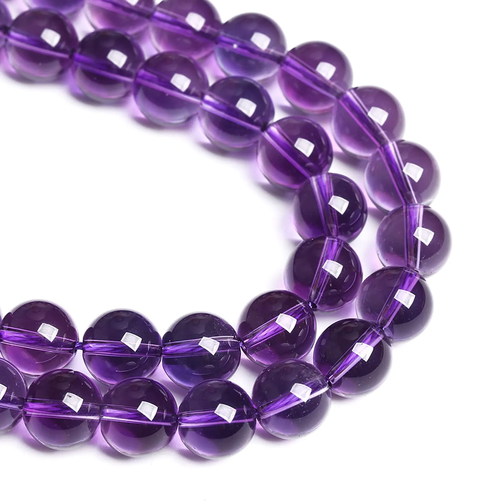 Jiejinyu Perline in Pietra di Ametista Grado 3A, 6mm, 60pz - immagine 1