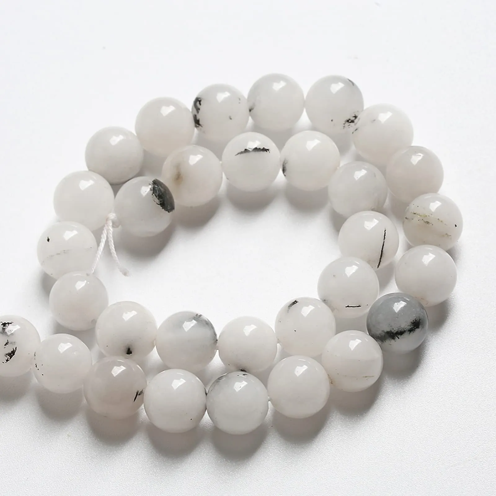 Jiejinyu Perline di Giada con Macchie di Inchiostro in Pietra Naturale, 4 mm, 86 Pezzi - immagine 5