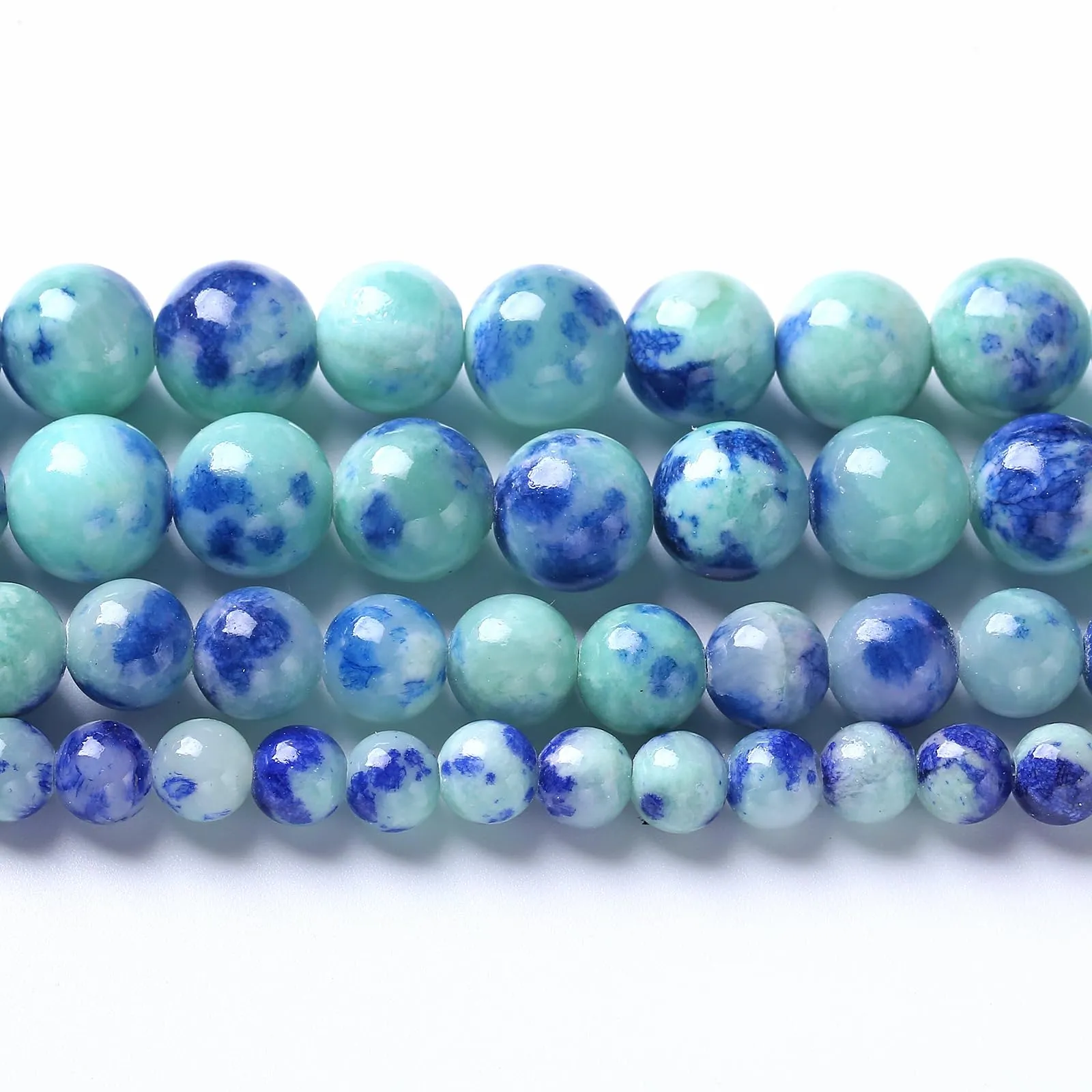 jiejinyu Perline in giada blu pavone, 8 mm, 46 pezzi - immagine 5