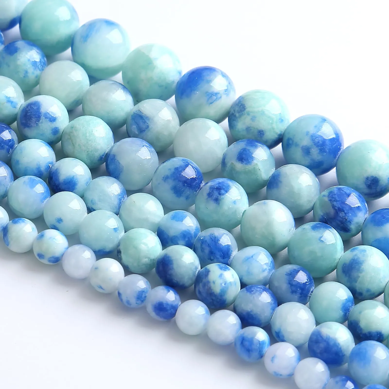 Jiejinyu 86 Perline in Giada Blu Pavone, 4 mm - immagine 1