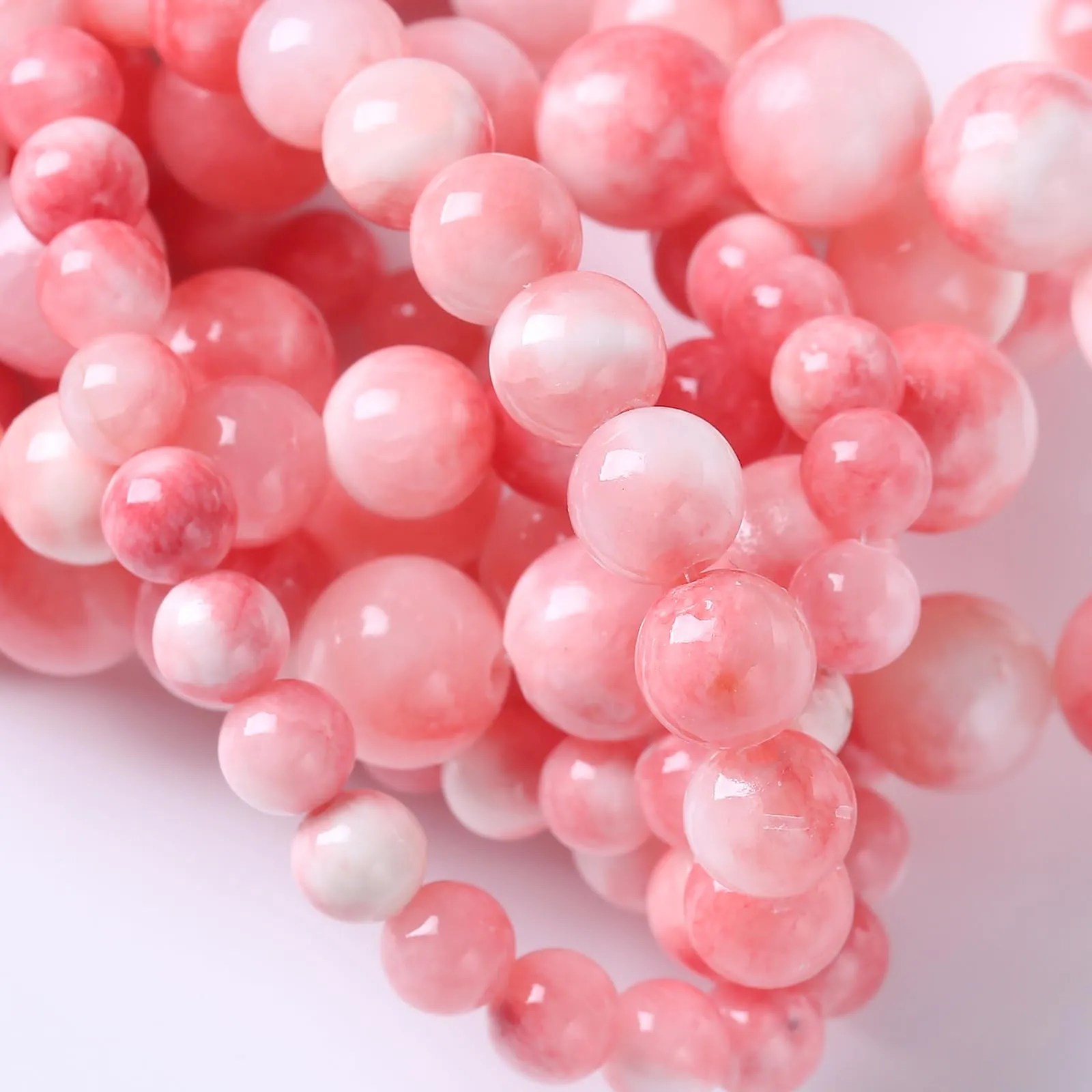 Jiejinyu Perline Distanziatori in Giada Rosa Persiana 8mm, 46 Pezzi - immagine 4