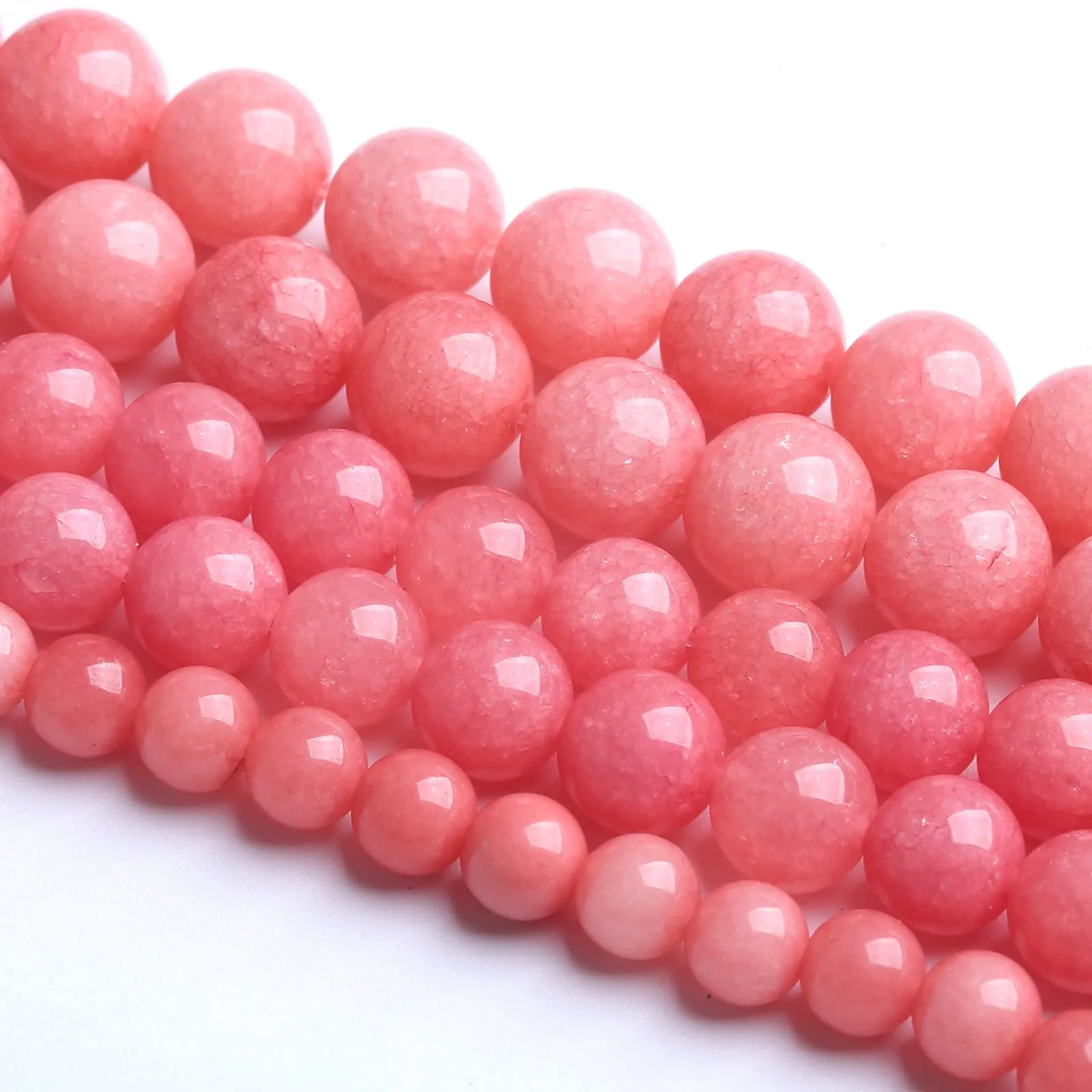 jiejinyu Perline di giada rosa naturale 4mm, 88 pezzi, per creazione gioielli - immagine 2
