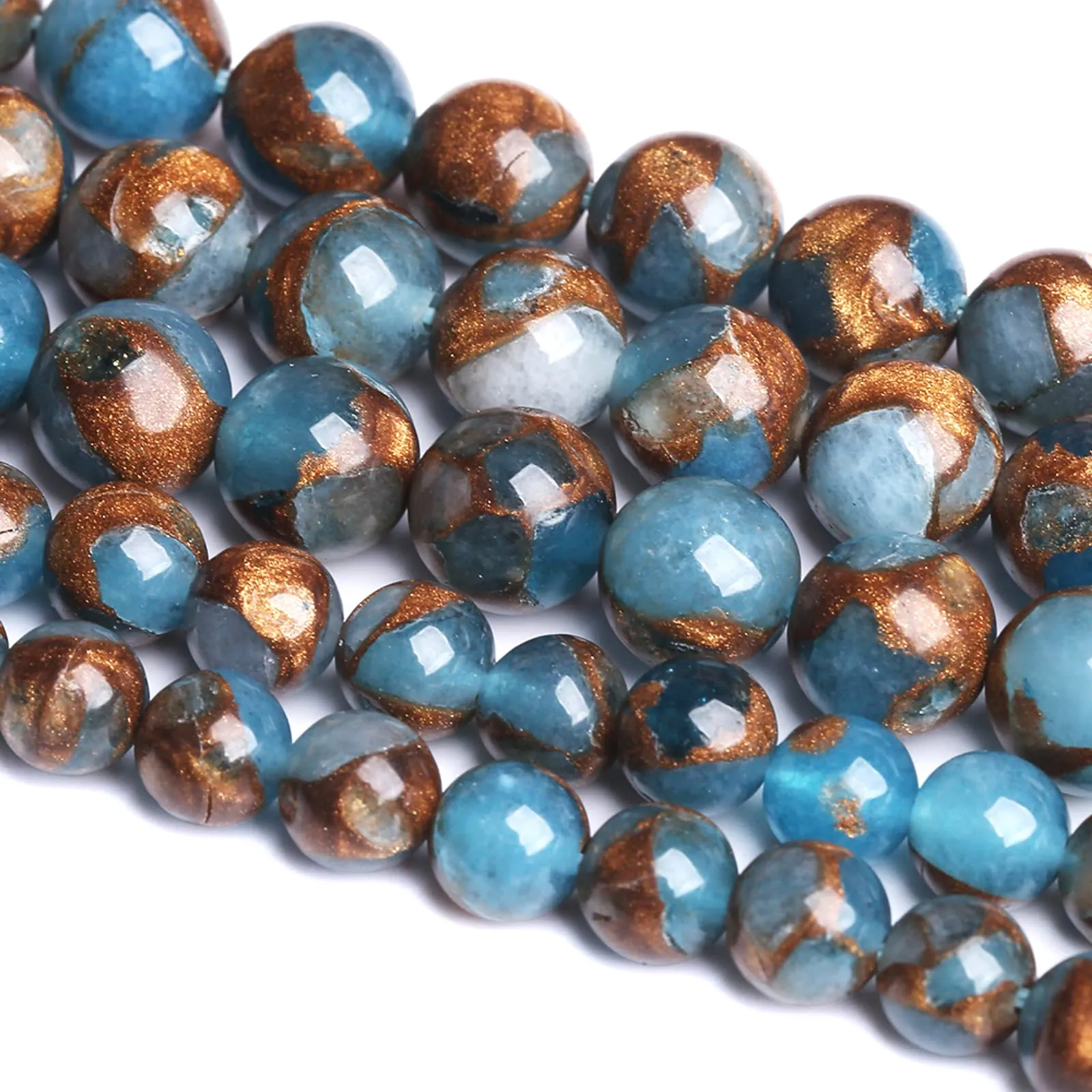 Jiejinyu Perline Distanziatrici in Cloisonne 4 mm, 88 Pezzi, Blu Lago - immagine 2