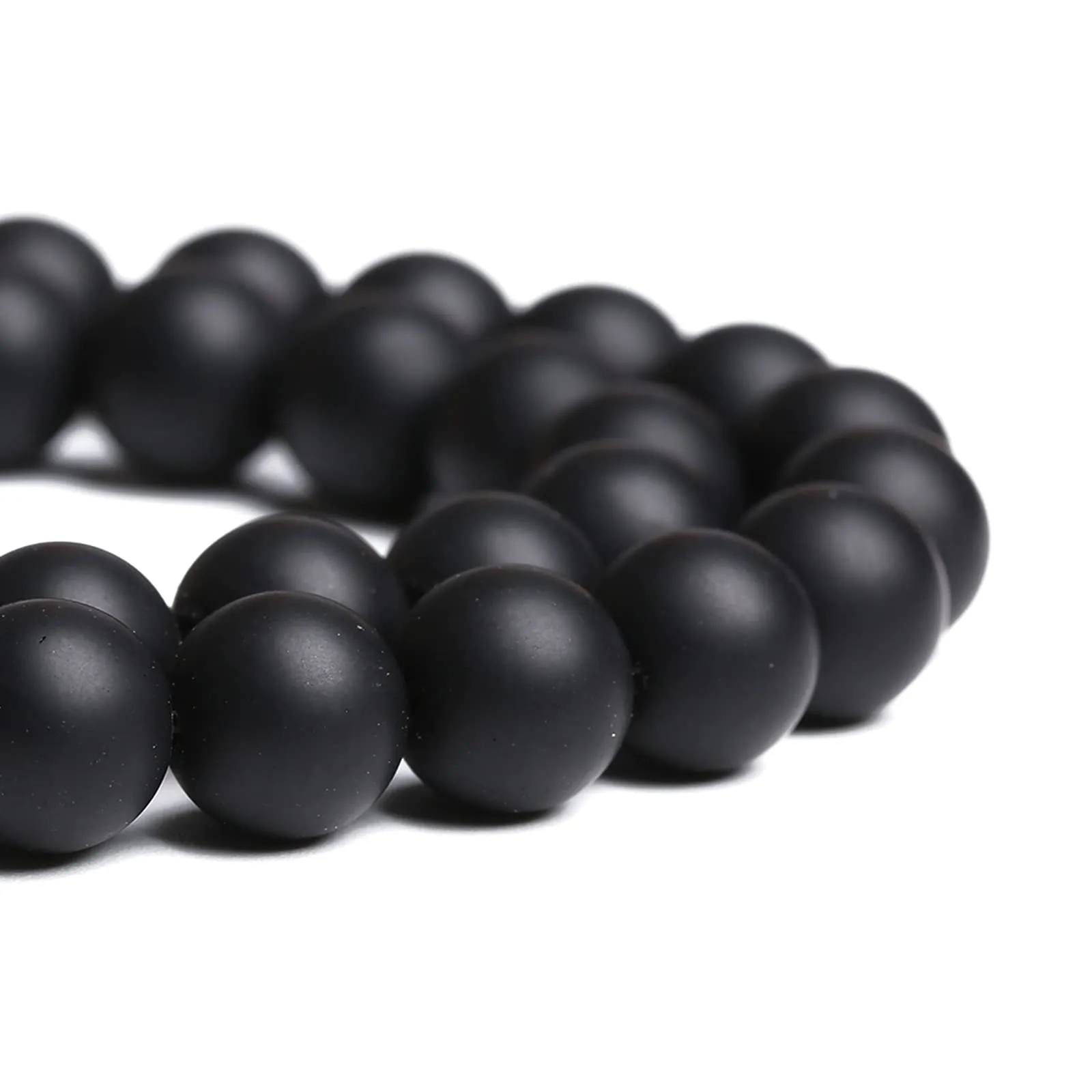 jiejinyu 8mm Perline in Agata Nera Opaca, 46 Pezzi, per Gioielli Fai da Te - immagine 1