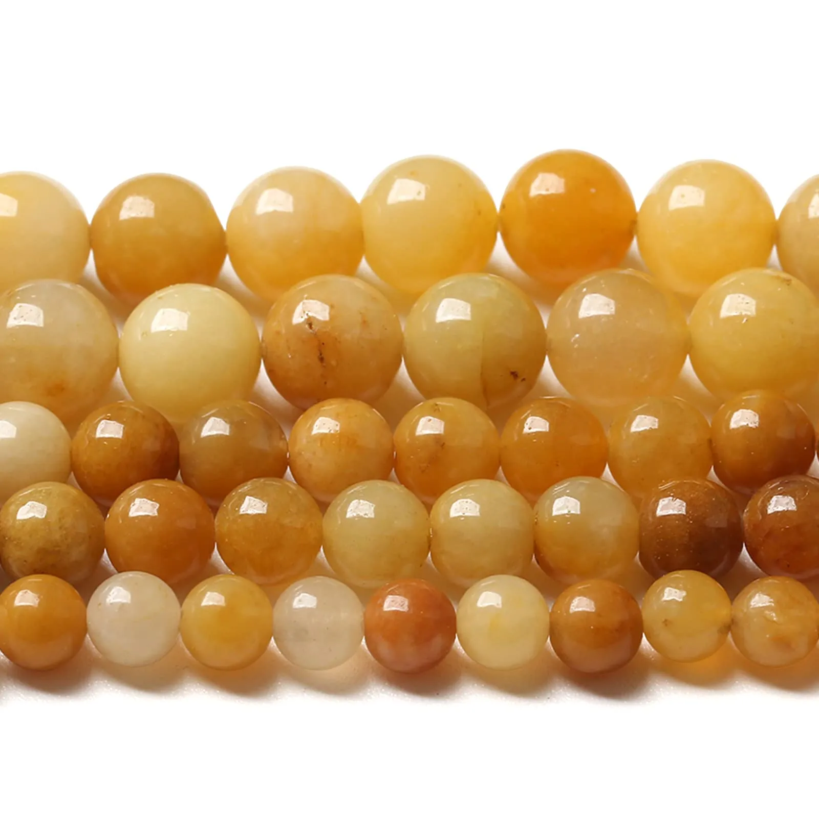 Jiejinyu Perline in Giada Gialla Naturale 4mm, 86 pezzi - immagine 1