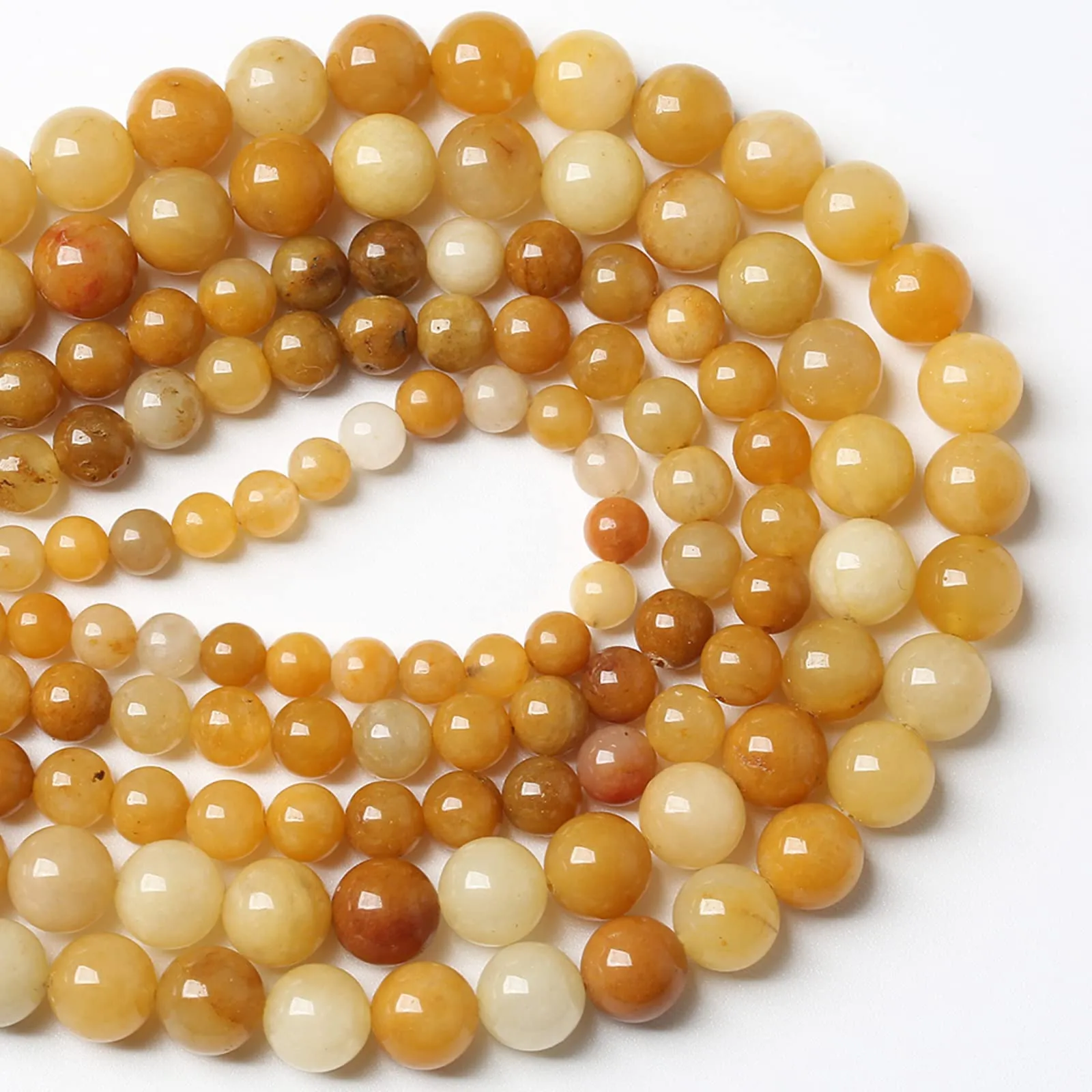 Jiejinyu Perline in Giada Gialla Naturale 4mm, 86 pezzi - immagine 3