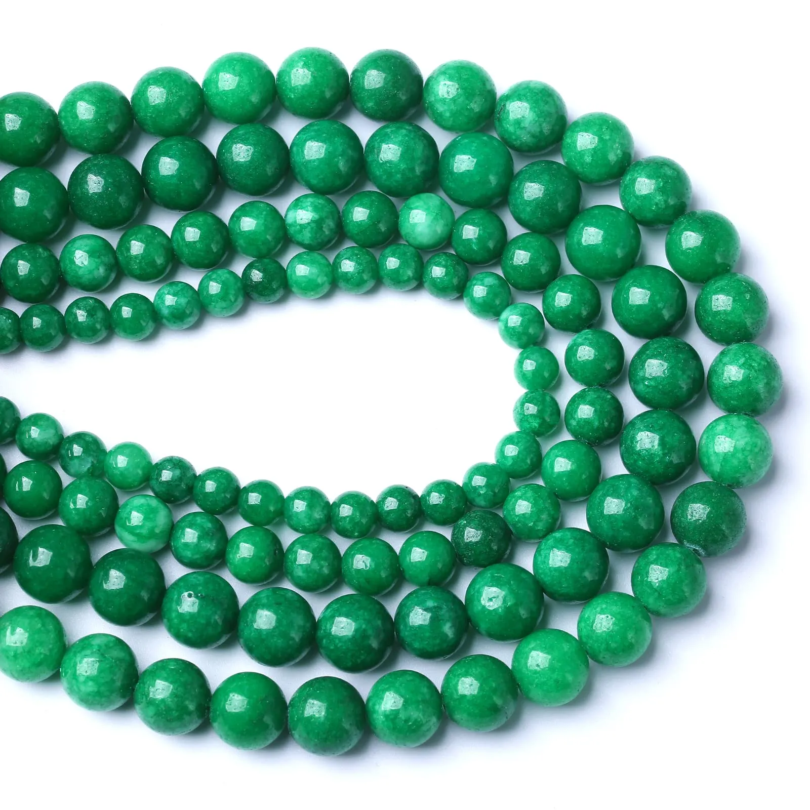 jiejinyu Perle in Giada Verde Naturale, 4 mm, 86 Pezzi, 38,1 cm - immagine 3