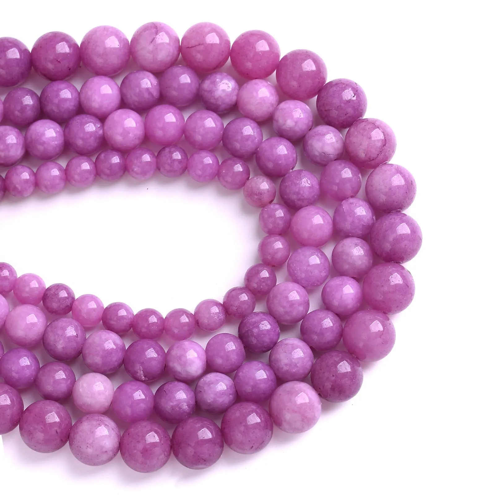 Jiejinyu Perline in Pietra Lepidolite Viola 10 mm, 38 Pezzi - immagine 3
