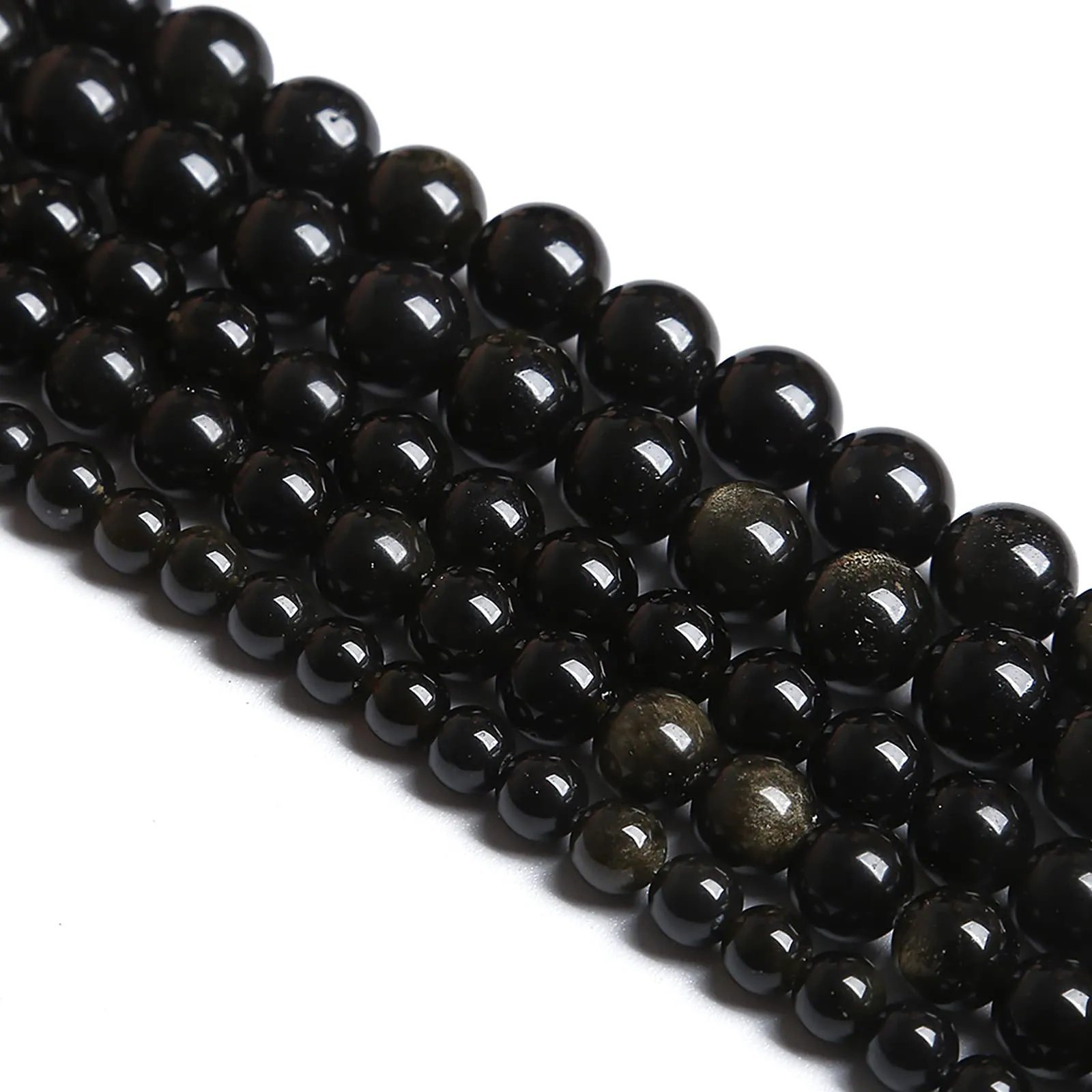 jiejinyu Perline in Ossidiana Dorata 4 mm, 86 Pezzi - immagine 4