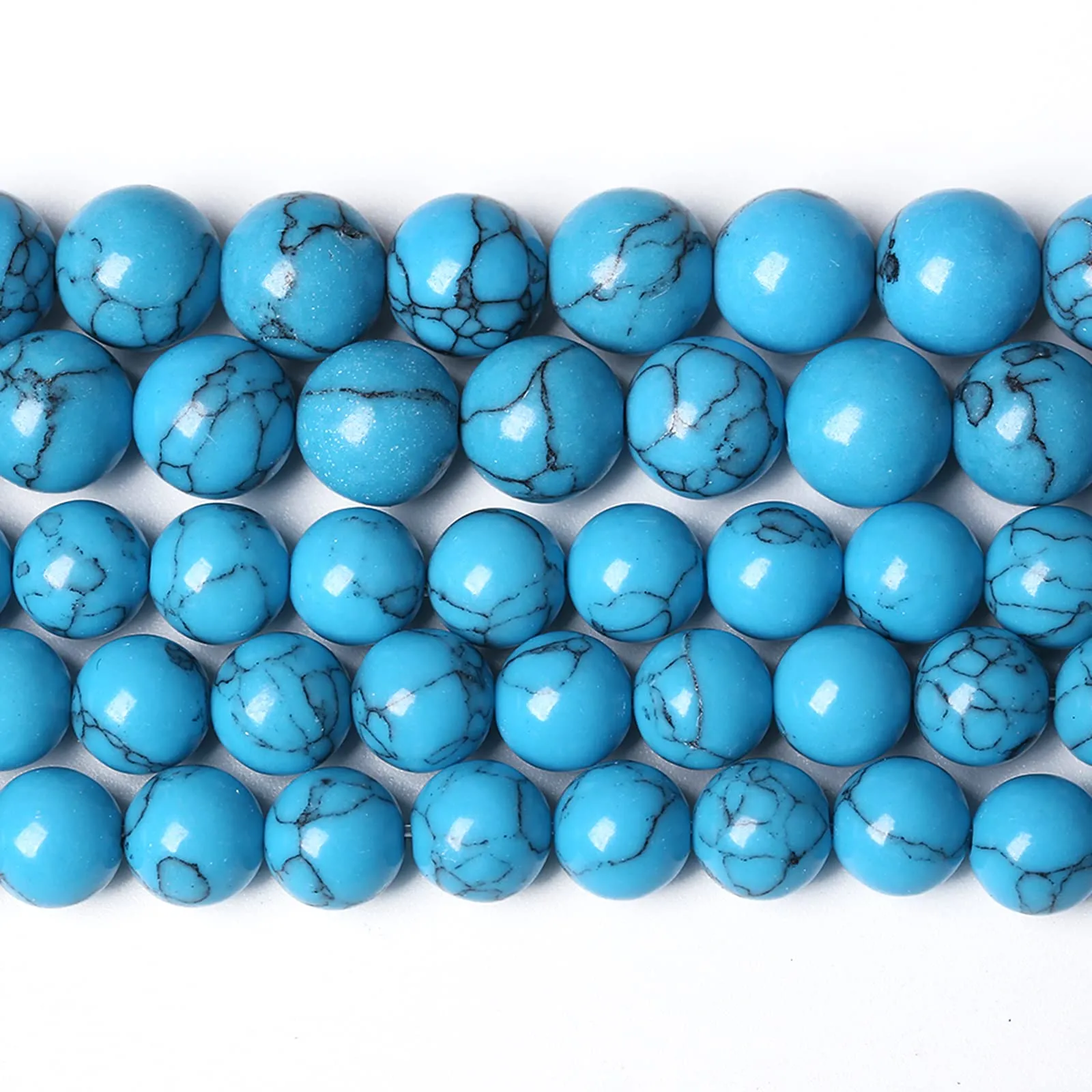 jiejinyu Perline in Turchese Blu 6 mm, 60 Pezzi per Gioielli Fai da Te - immagine 1