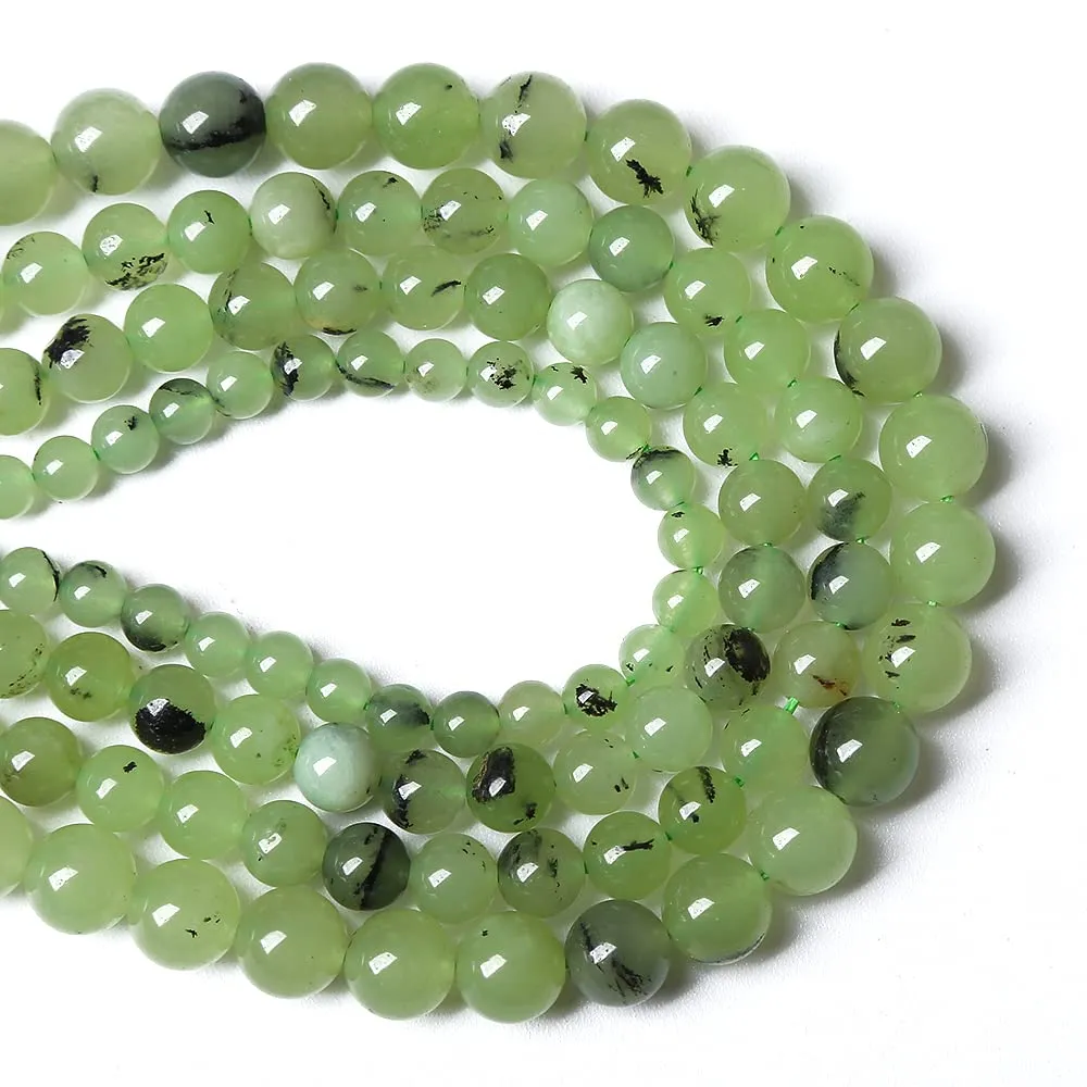 Jiejinyu Perline in Giada Prehnite Naturale 8 mm, 46 Pezzi - immagine 2