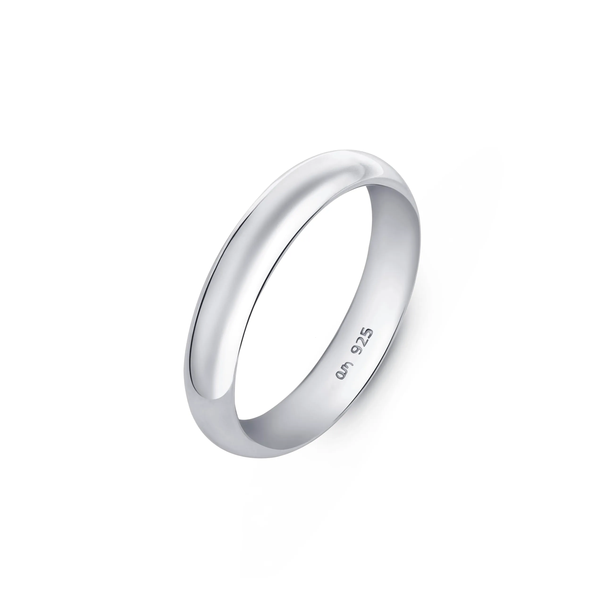 Amberta Fede Nuziale in Argento Sterling 925, 4 mm, Misura 9 - immagine 1